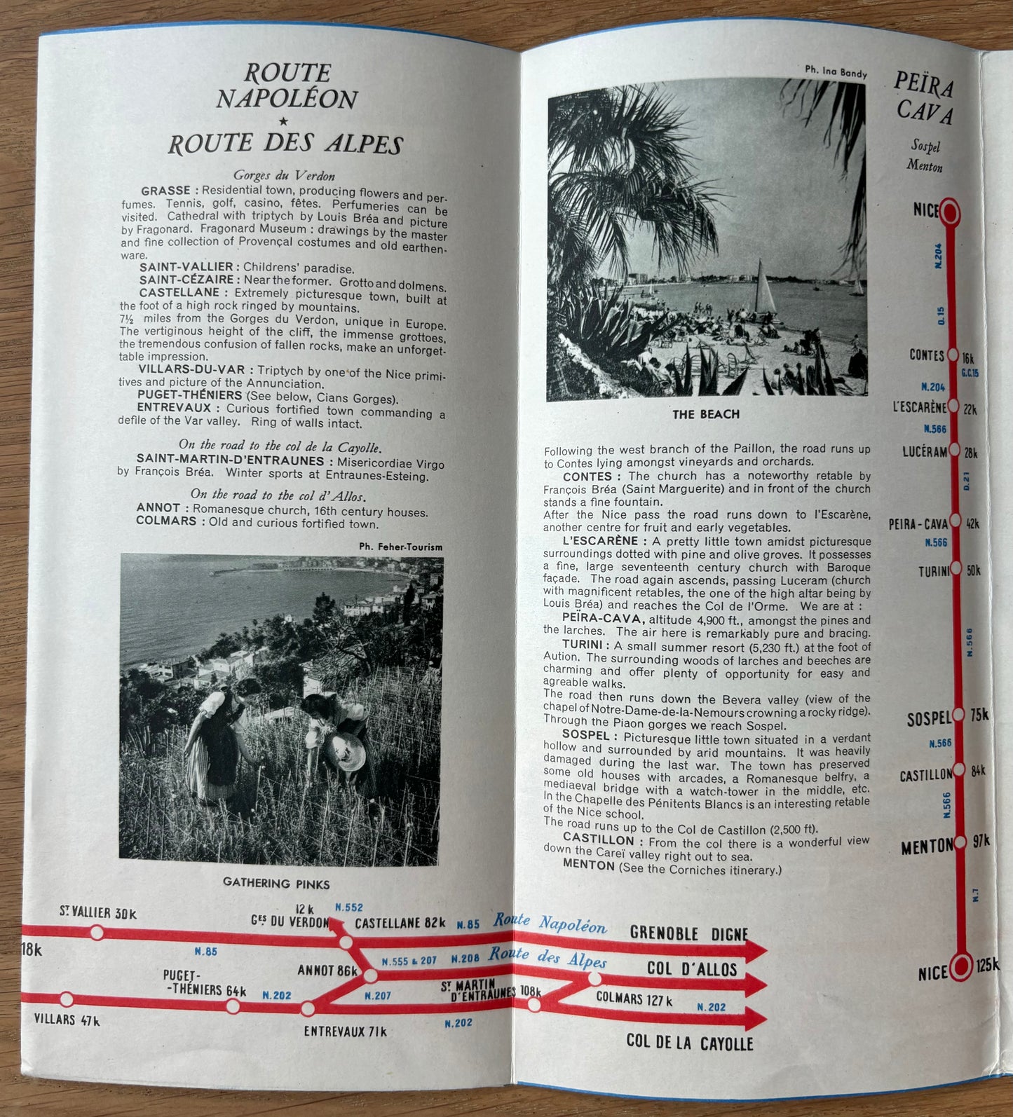 Edward Lancaster RIVIERA COTE D’AZUR FrenchTourist Leaflet Map 1950's - transpontinebooks