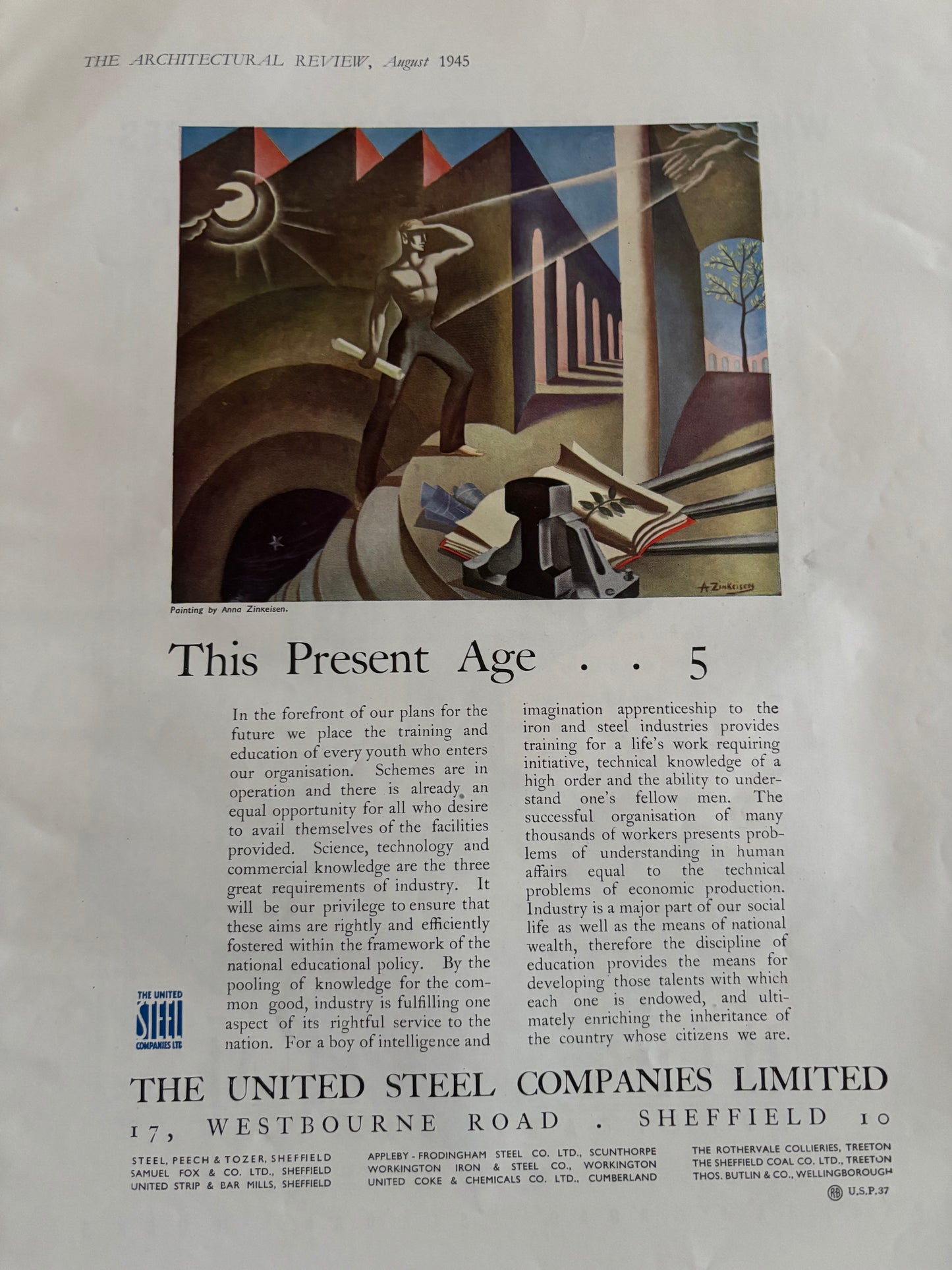 Barbara Jones THE ARCHITECTURAL REVIEW August 1945 Edward Bawden Anna Zinkeisen