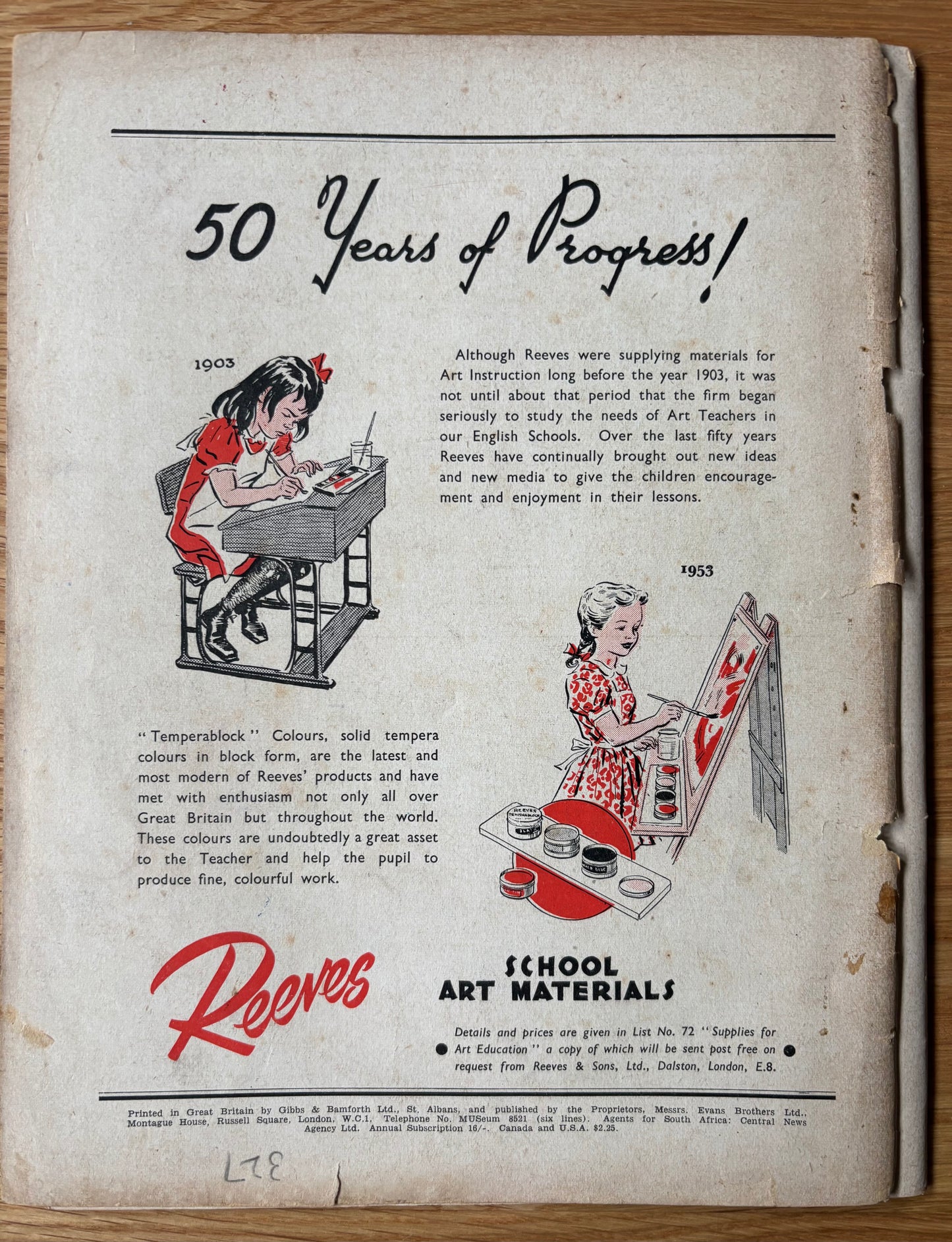 Vintage ART AND CRAFT EDUCATION MAGAZINE CHRISTMAS Nov 1953 EDUCATION