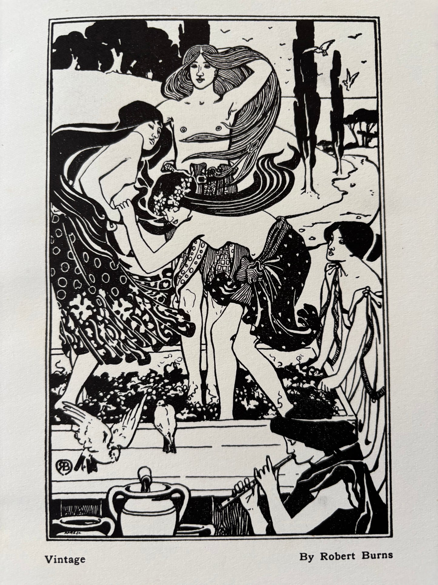 CELTIC POETRY WIND IN THE PINES John Duncan Art Nouveau 1922 Foulis SCOTTISH
