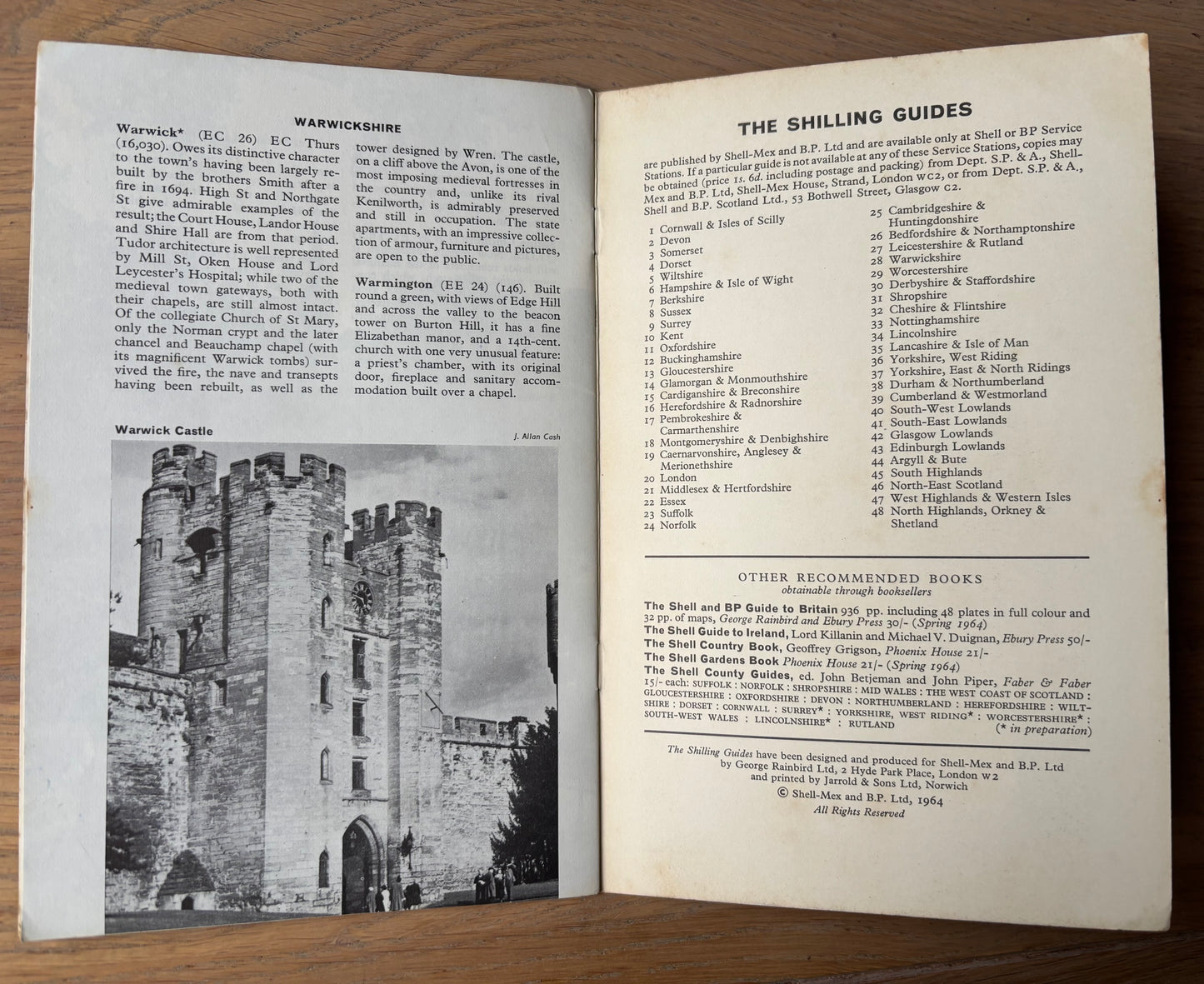 Rowland Hilder WARWICKSHIRE SHELL SHILLING GUIDE 1964 Illustrated