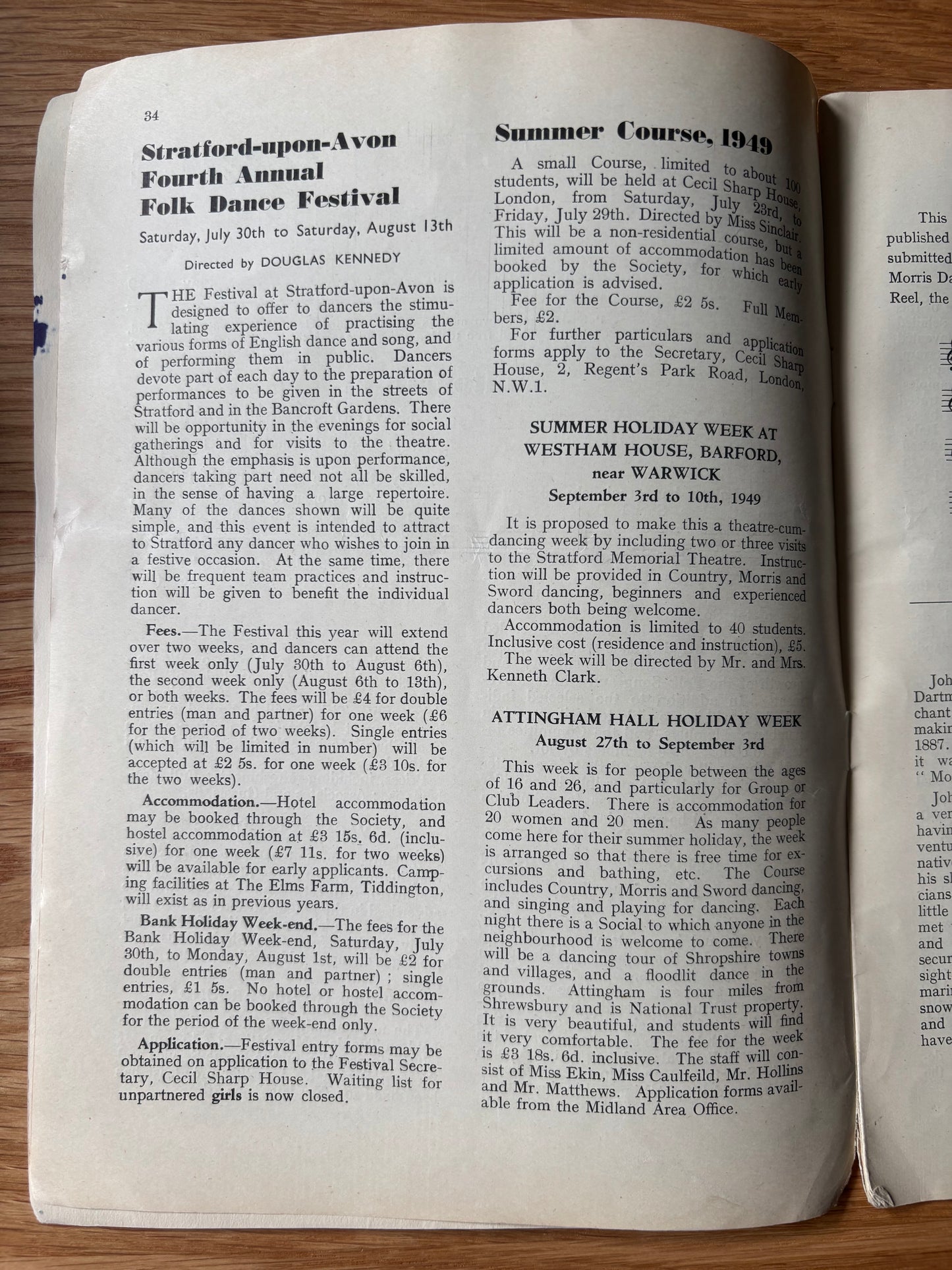 ENGLISH DANCE & SONG May 1949 Folk Dancing Society MAGAZINE Hobby Horse