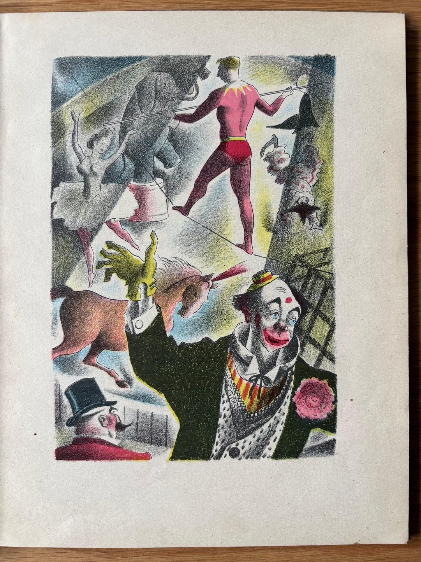 Clarke Hutton HARLEQUINADE 1943 1st Ed Chatto & Windus ILLUSTRATED Clowns Columbine