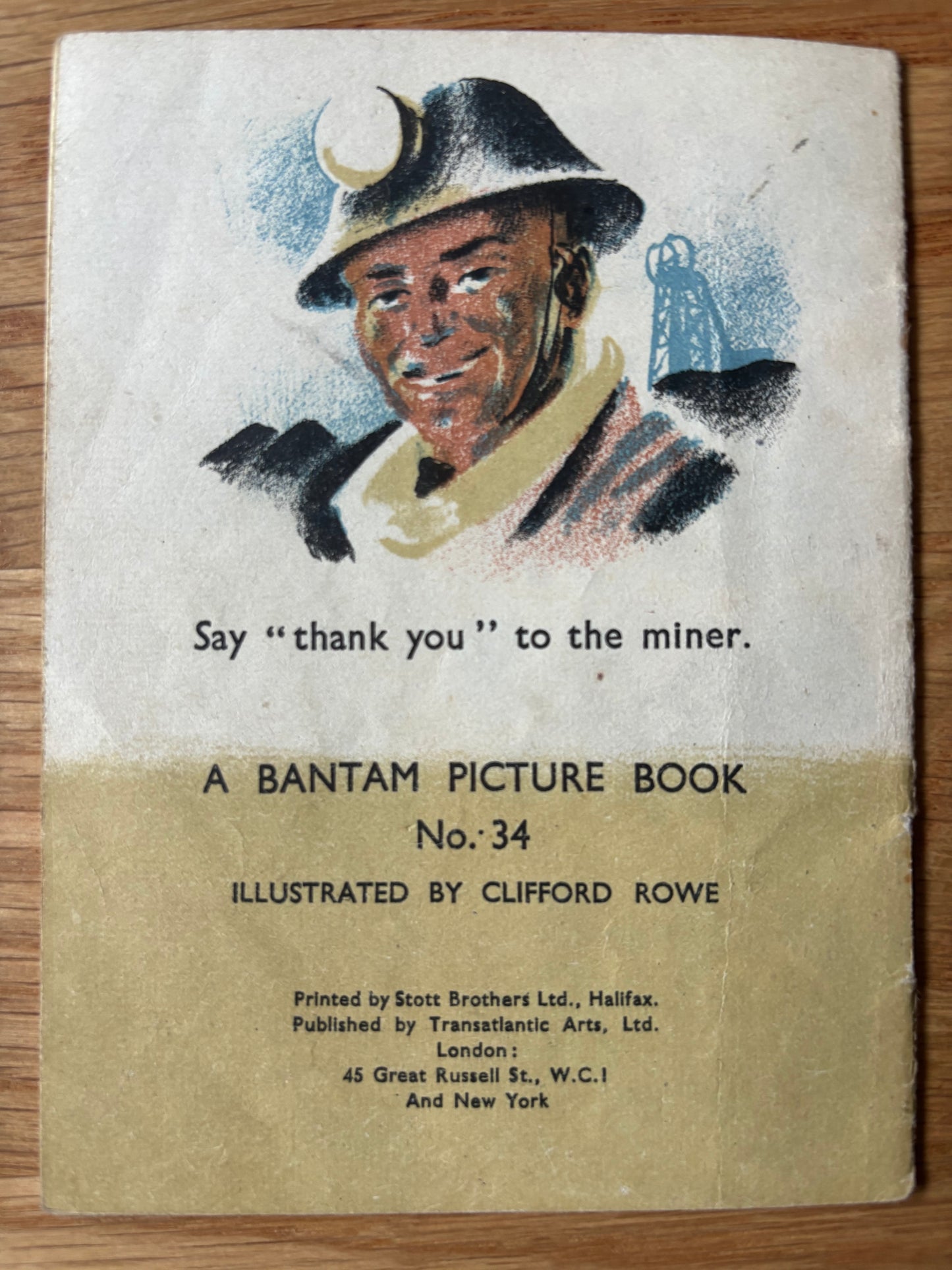 Clifford Rowe THE STORY OF COAL Bantam Picture Book No 34 TRANSATLANTIC ARTS 1940’s