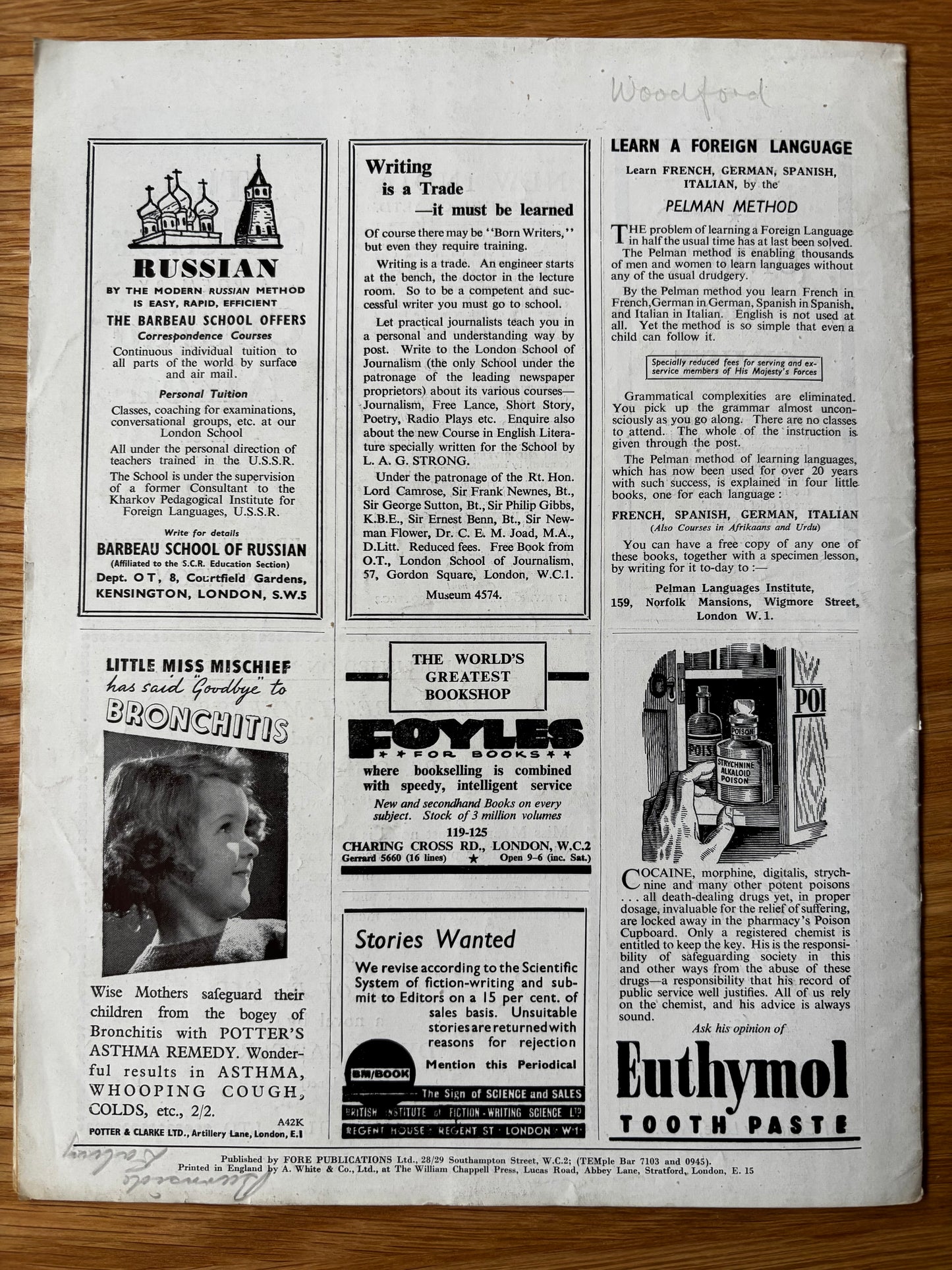 Vilaincourt OUR TIME Magazine November 1946 ERIC AMBLER Revival Of Tapestry France