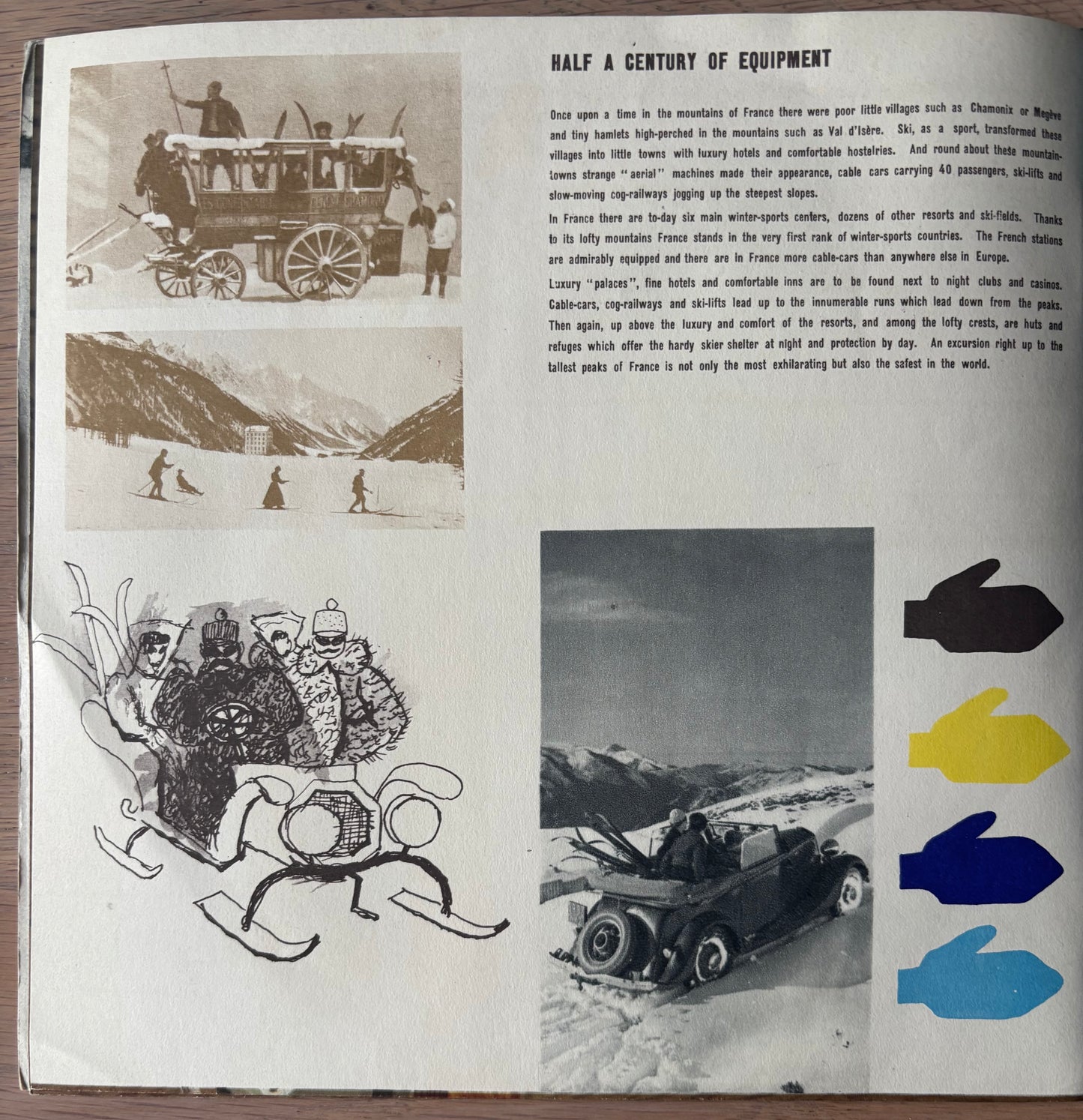 Vintage FRANCE WINTER SPORTS Map Booklet French Travel Office 1960 Jacques Dubois