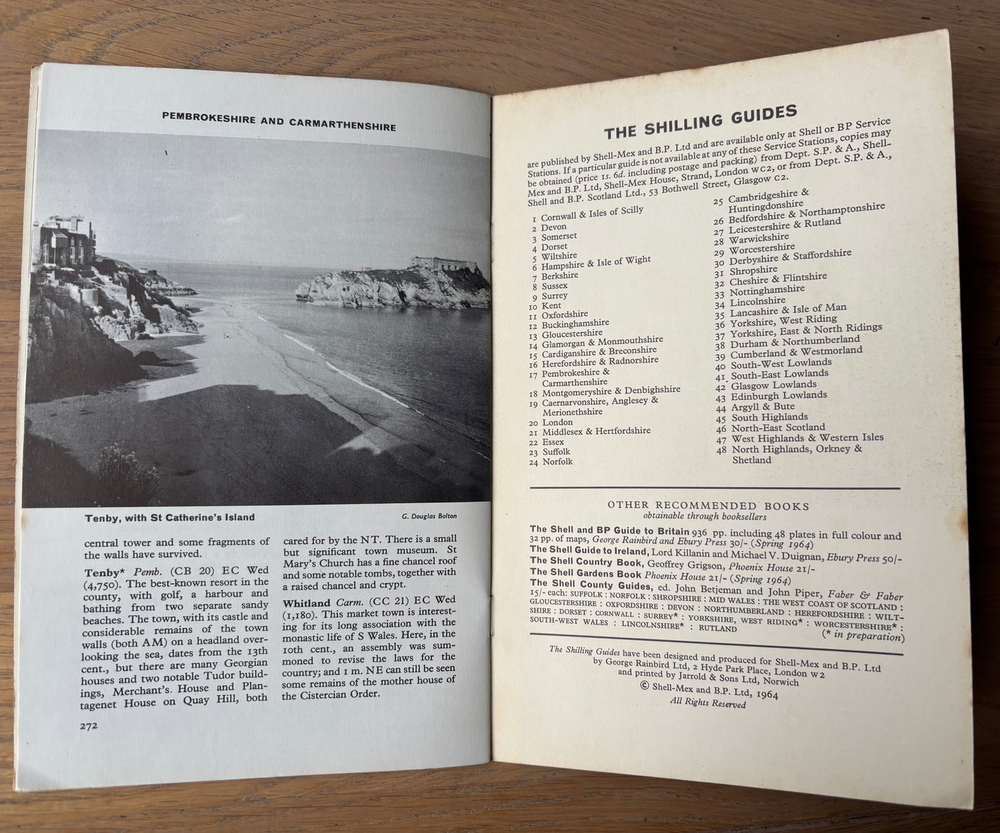 Kenneth Rowntree PEMBROKESHIRE SHELL SHILLING GUIDE 1964 Illustrated Carmarthan