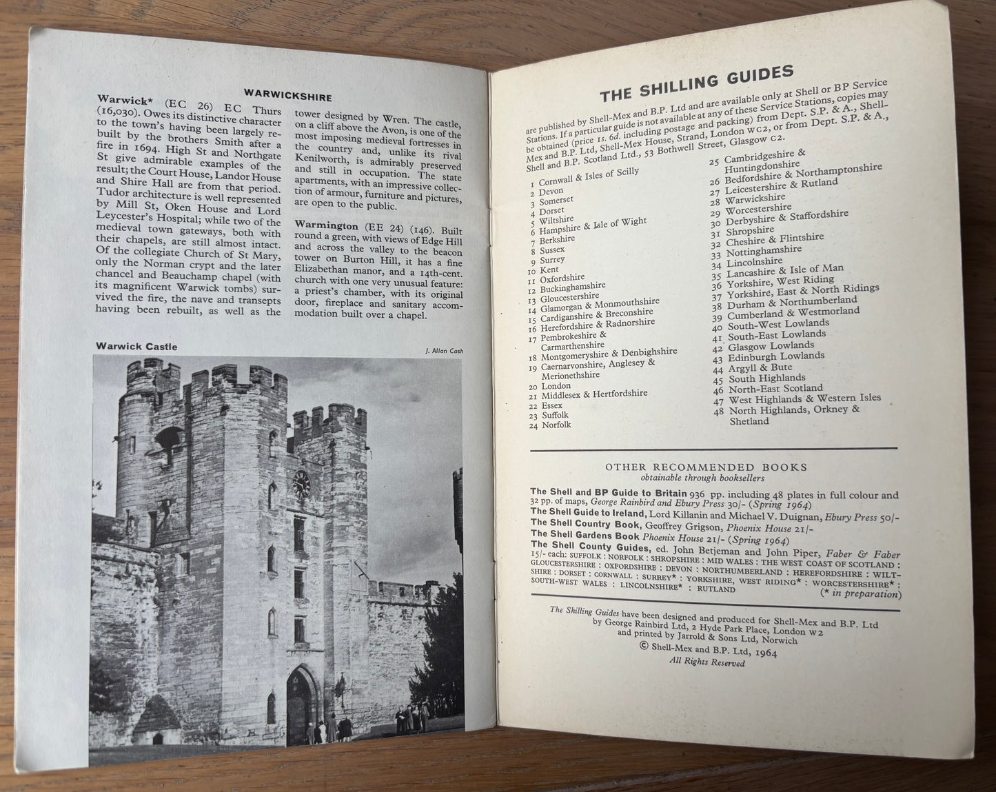 Rowland Hilder WARWICKSHIRE SHELL SHILLING GUIDE 1964 Illustrated Stratford