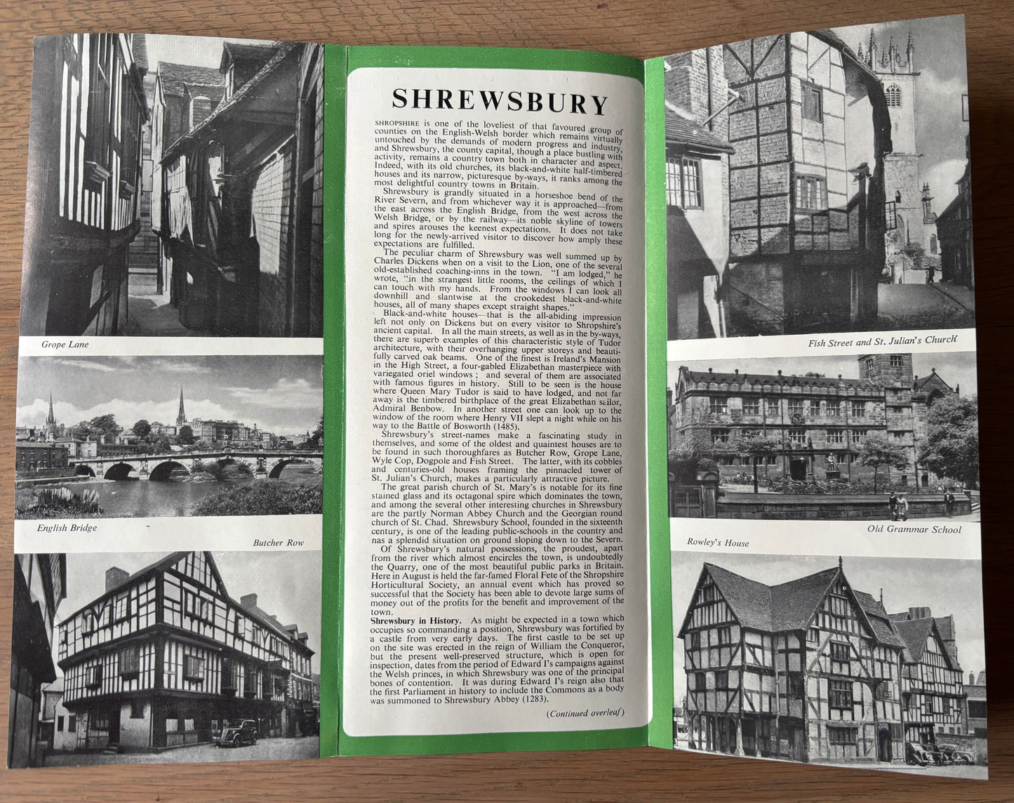 1950's SHREWSBURY Come To Britain Leaflet No 8C Ireland's Mansion