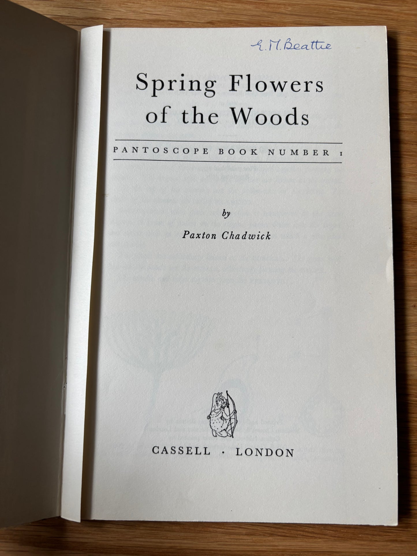 PANTOSCOPE BOOK Spring Flowers of the Woods PAXTON CHADWICK 1961 Cassell