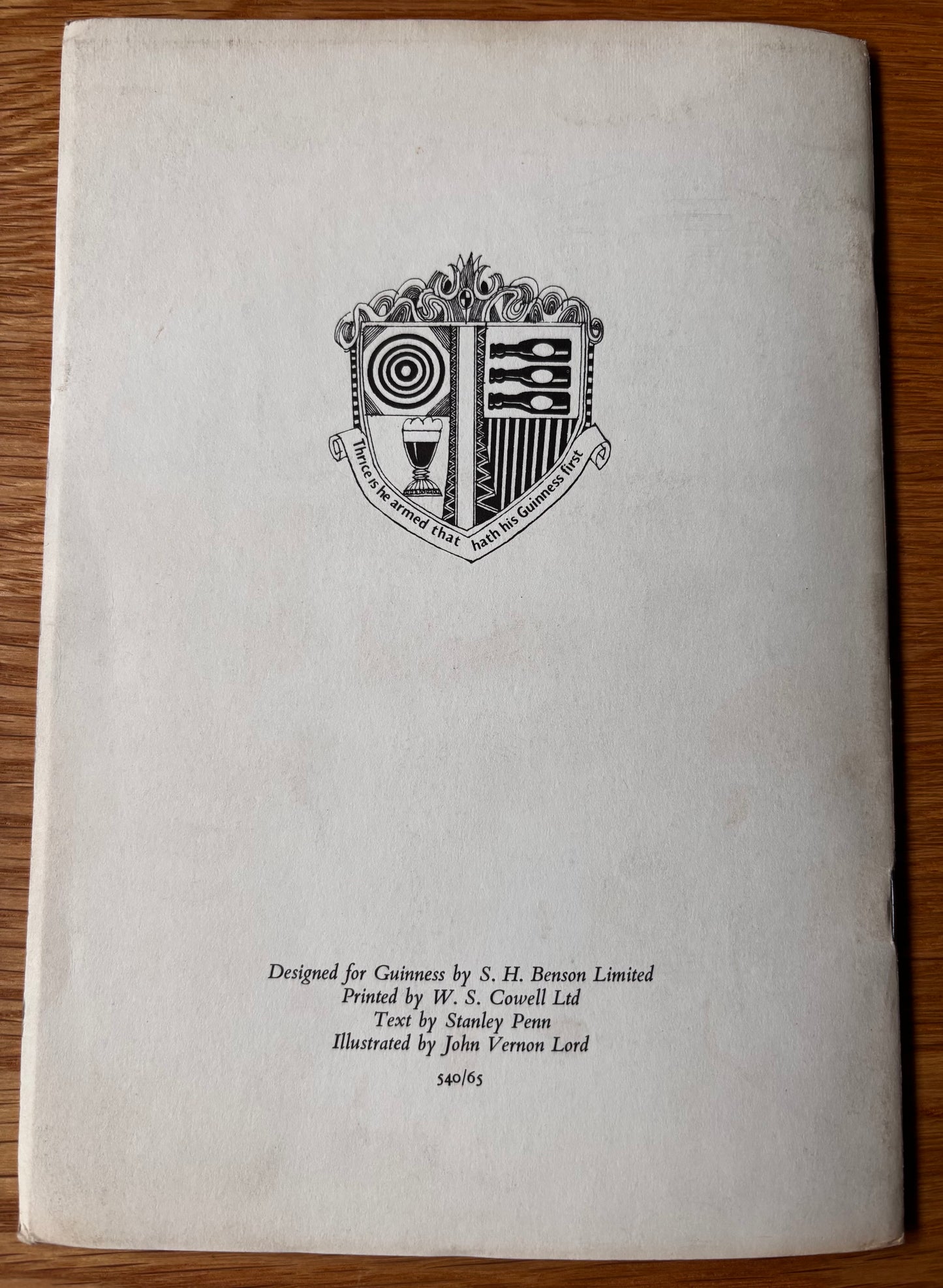 John Vernon Lord A VISIT TO BEDSYDE MANOR GUINNESS 1965 ILLUS BOOKLET