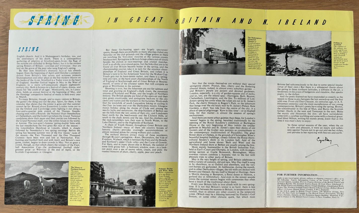 Donald Towner BRITAIN IN SPRING Come To Britain No 32 Leaflet 1950’s - transpontinebooks