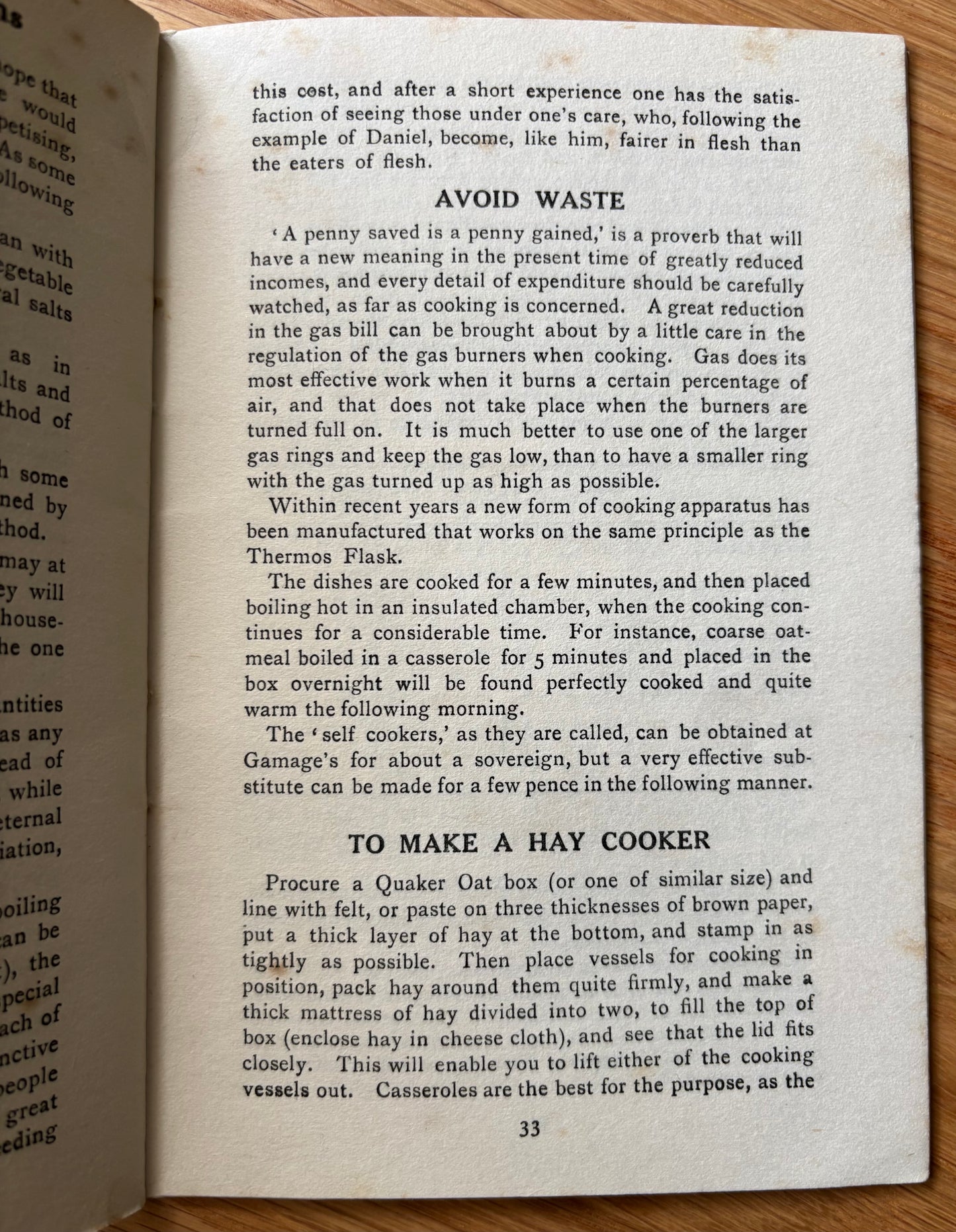 Scarce FOOD IN WAR TIME Vegetarian Cookery Book 5th Ed BIRMINGHAM SCHOOL Recipes