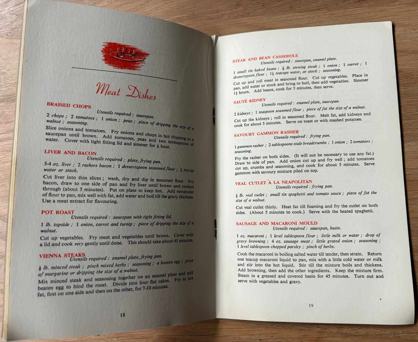 ONE ROOM COOKERY VIntage Recipe Booklet 1950’s/1960’s - transpontinebooks