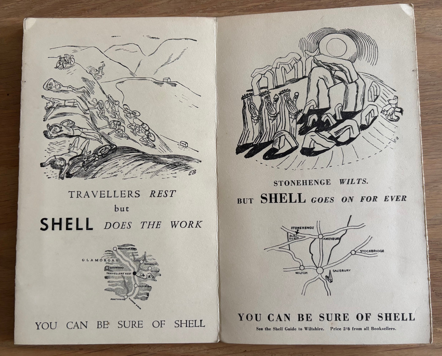 1930’s Edward Bawden 24 RECENT SHELL ADVERTISEMENTS Booklet Cartoons ILLUSTRATED