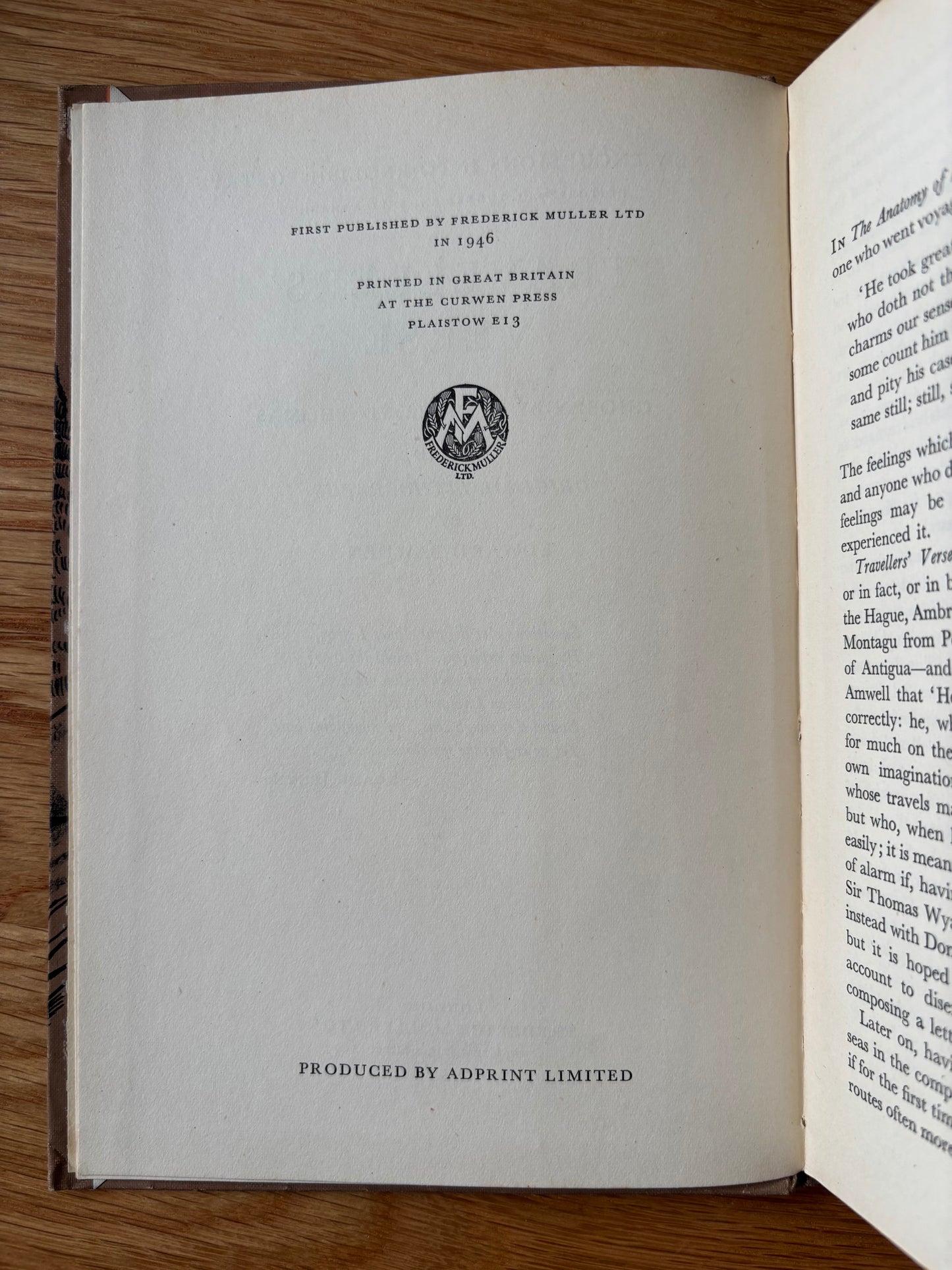 Edward Bawden TRAVELLERS’ VERSE M G Lloyd Thomas 1st Ed 1946 Curwen ILLUSTRATED