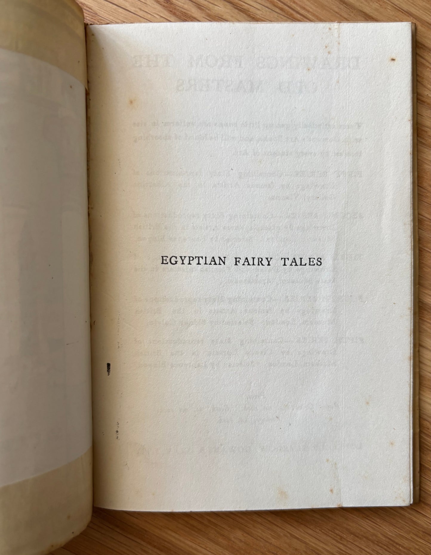 EGYPTIAN FAIRY TALES Gowans International Library No 48 1923 E A WALLIS