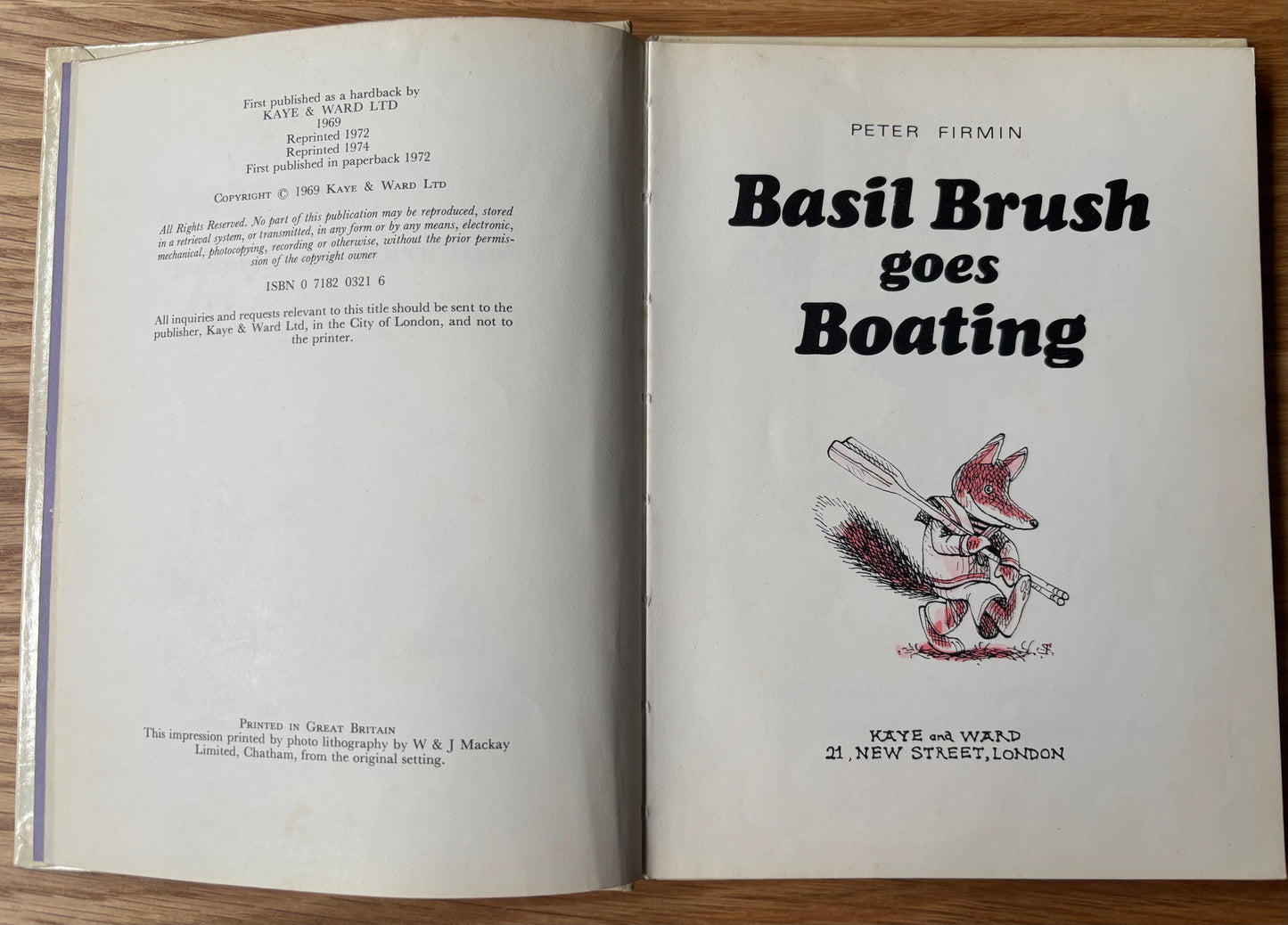 Peter Firmin BASIL BRUSH GOES BOATING HB Starting To Read 1974 Reprint ILLUSTRATED