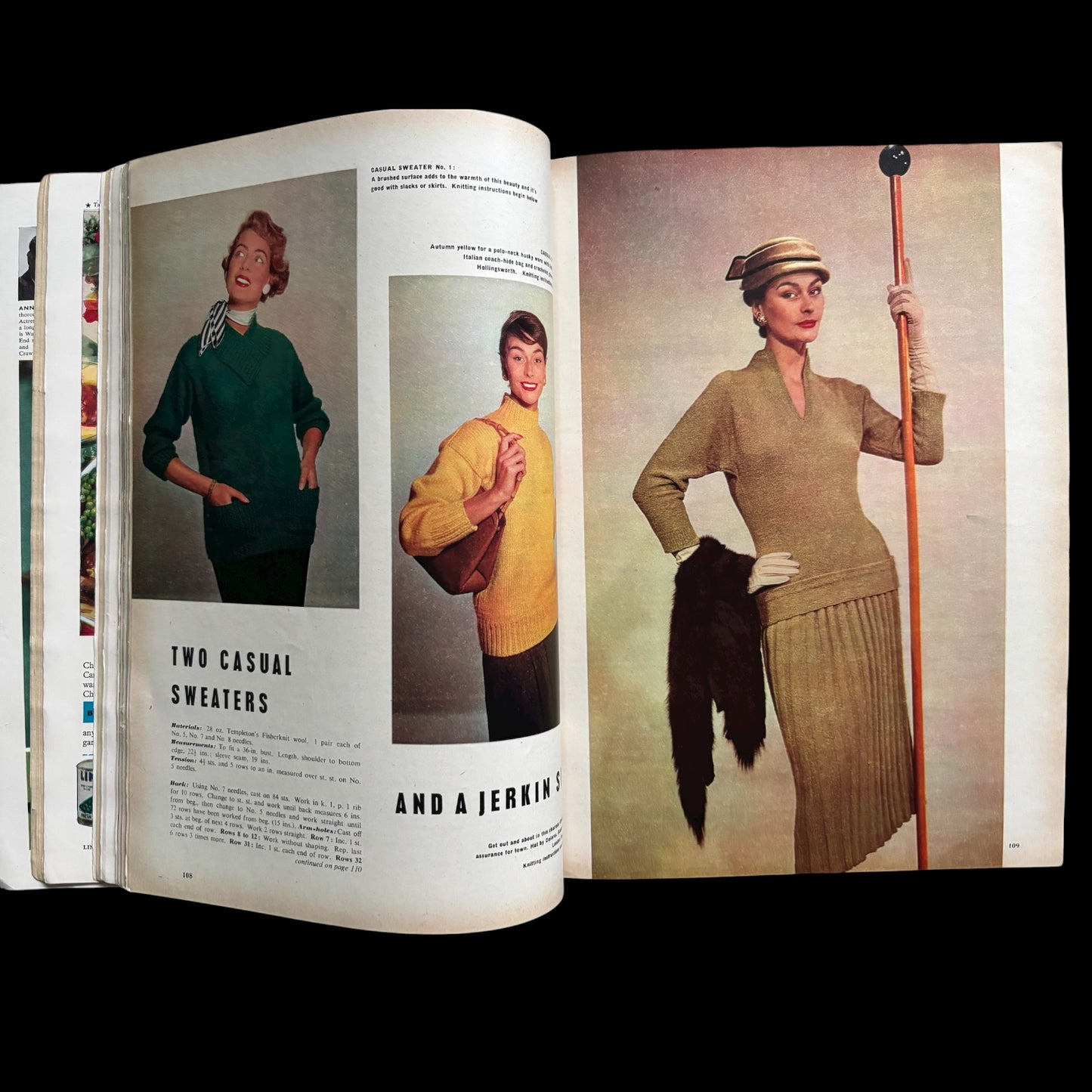 GOOD HOUSEKEEPING Magazine OCTOBER 1955 Illustrated KNITTING PATTERNS CLOTHES Recipes Ads