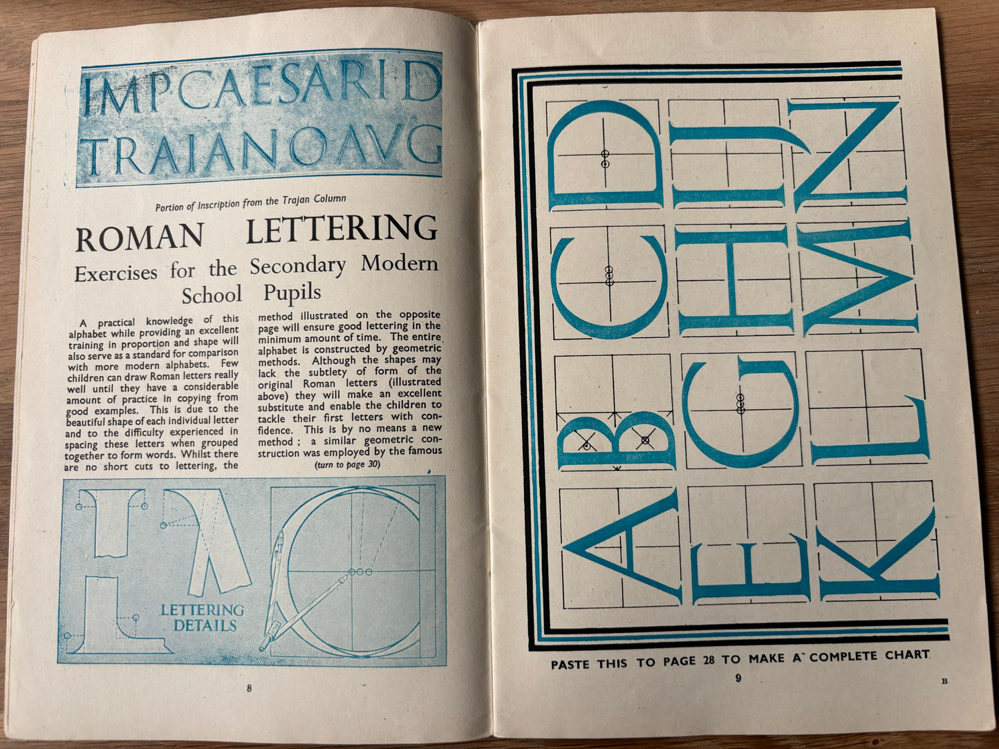 1950 ART AND CRAFT MAGAZINE Lettering CHILD EDUCATION Decorated Boxes - transpontinebooks