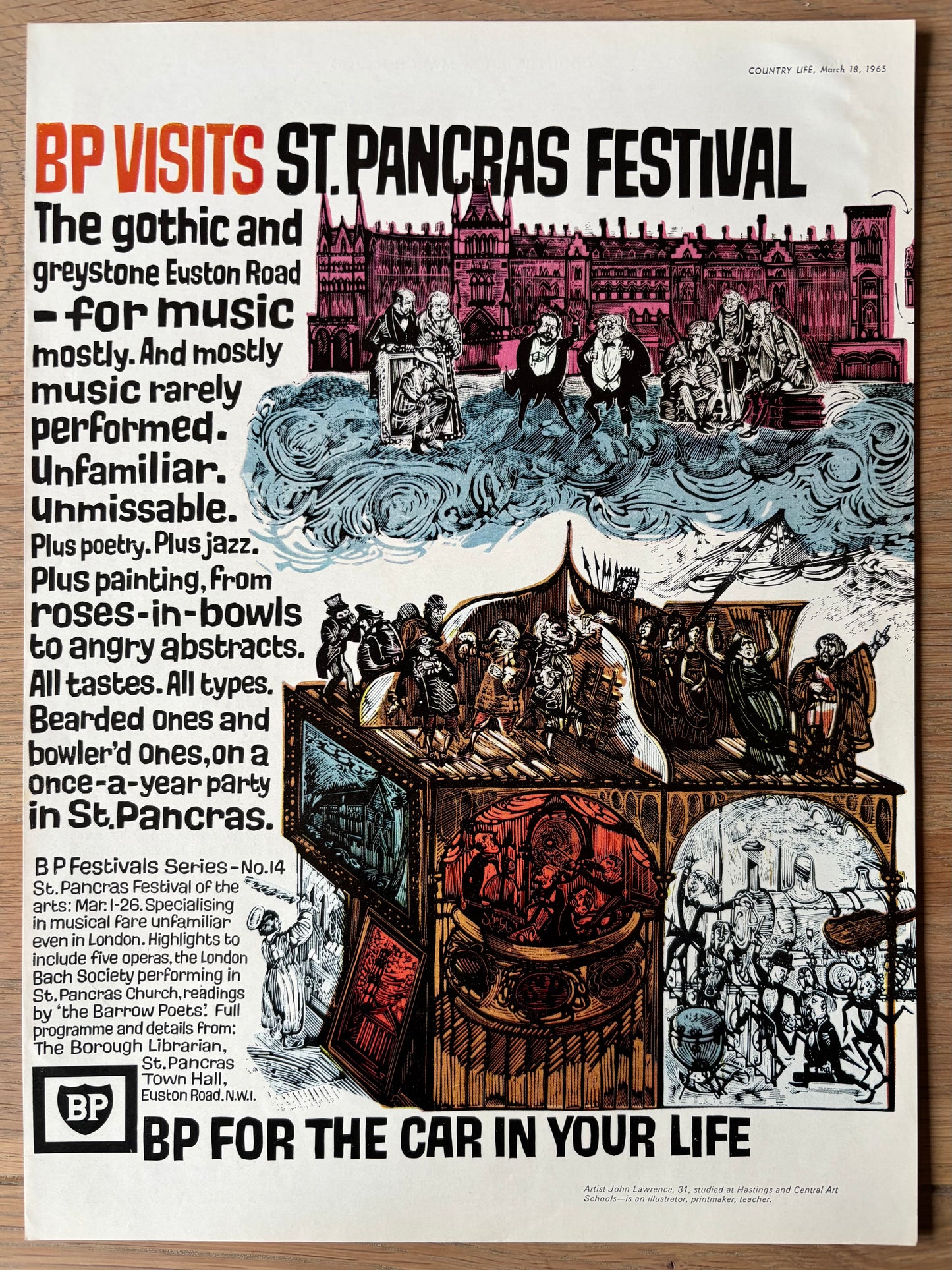John Lawrence ST PANCRAS FESTIVAL March 1965 BP ADVERT Series No 14
