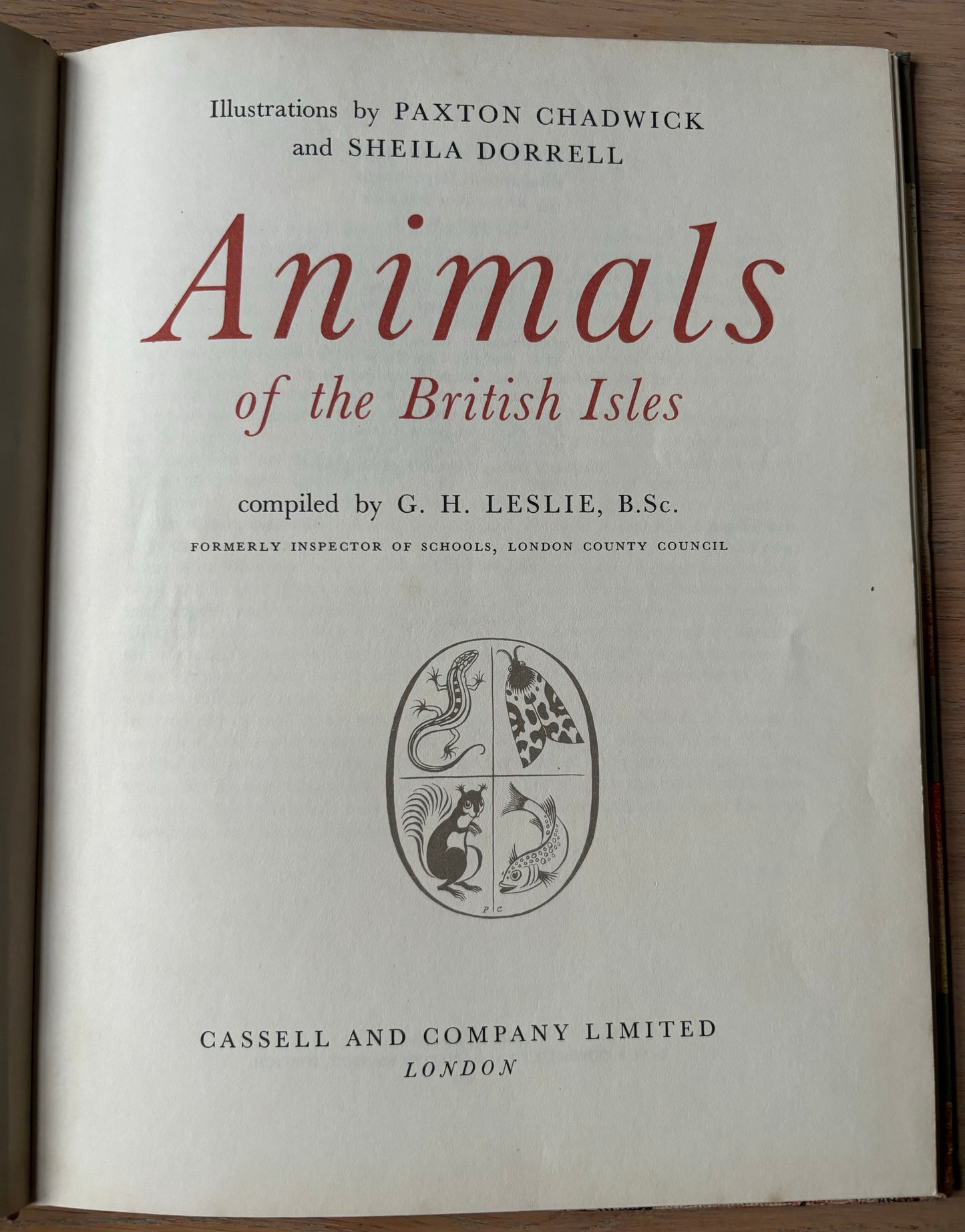 Paxton Chadwick ANIMALS OF THE BRITISH ISLES Picture Dictionary Cassell 1954 HB - transpontinebooks