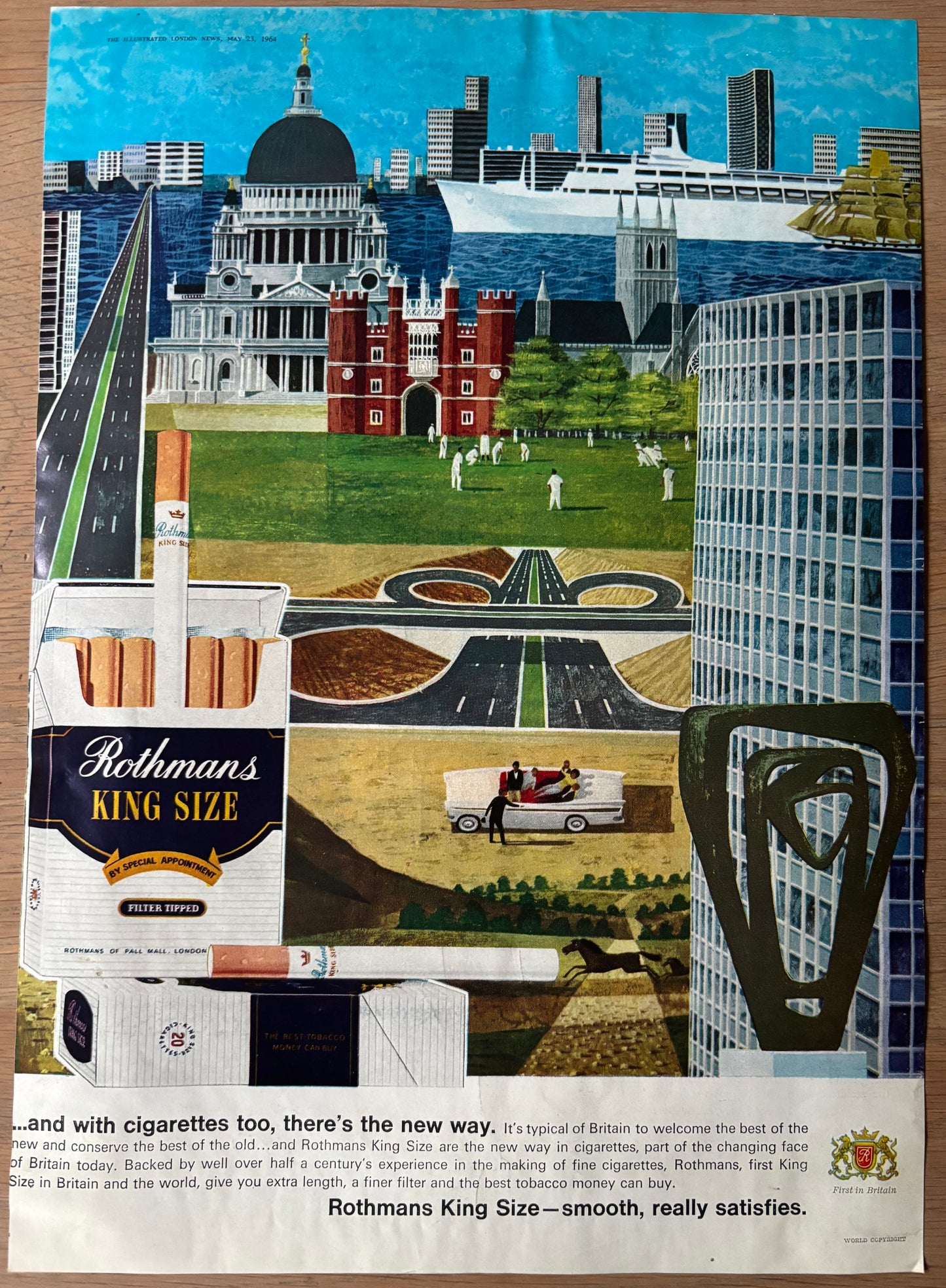 David Gentleman 1960's SHELL GUIDE TO ROADS OF BRITAIN - BATH ROAD Advert