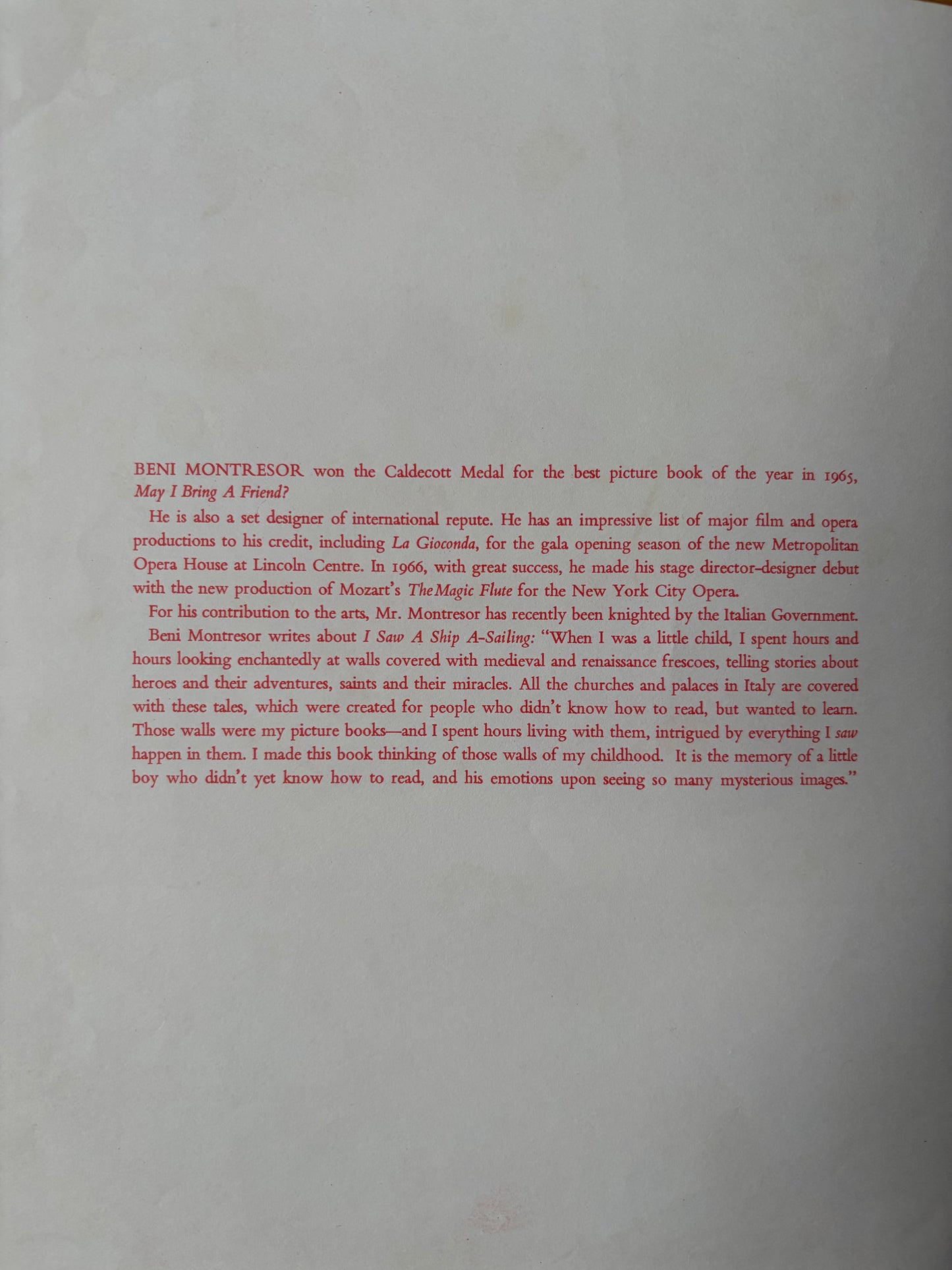 Beni Montresor I SAW A SHIP A-SAILING 1969 1st Ed Collins ILLUSTRATED