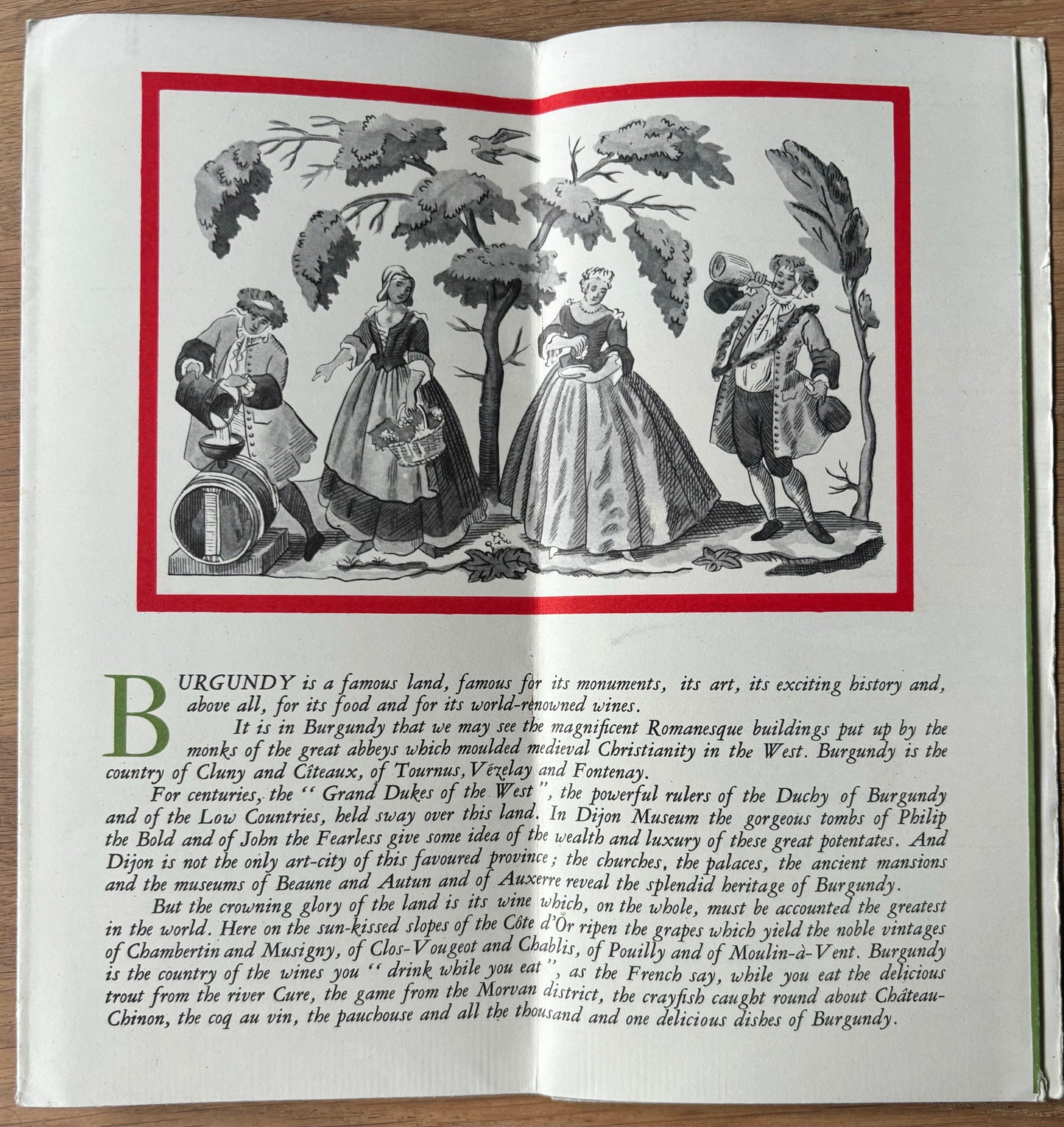 Edward Lancaster BURGUNDY FrenchTourist Leaflet Map 1950's - transpontinebooks
