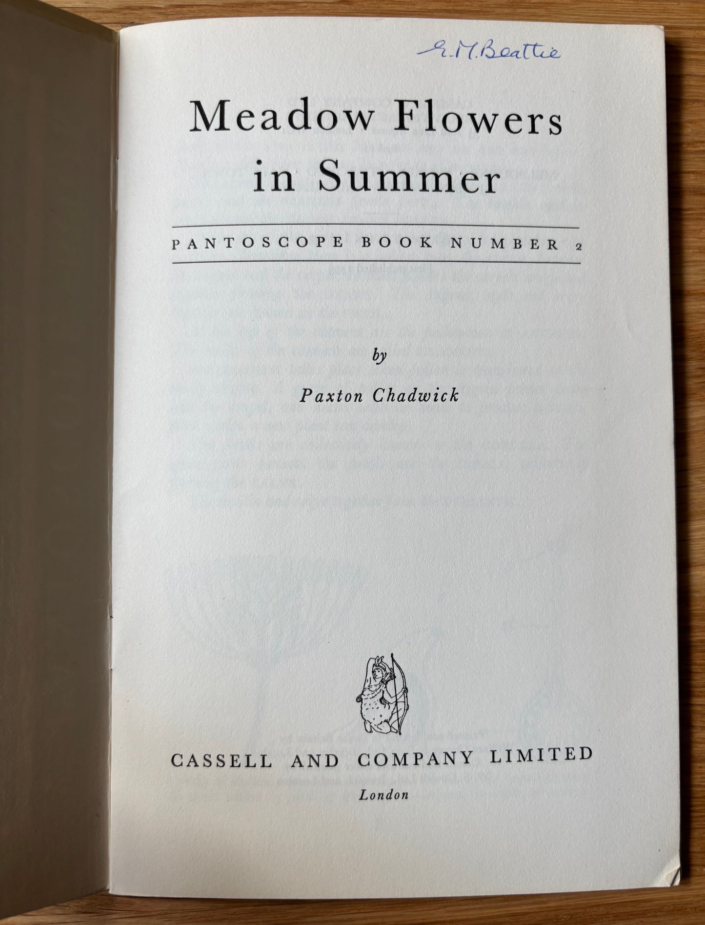PANTOSCOPE BOOK Meadow Flowers In Summer PAXTON CHADWICK 1st Ed 1959 Cassell
