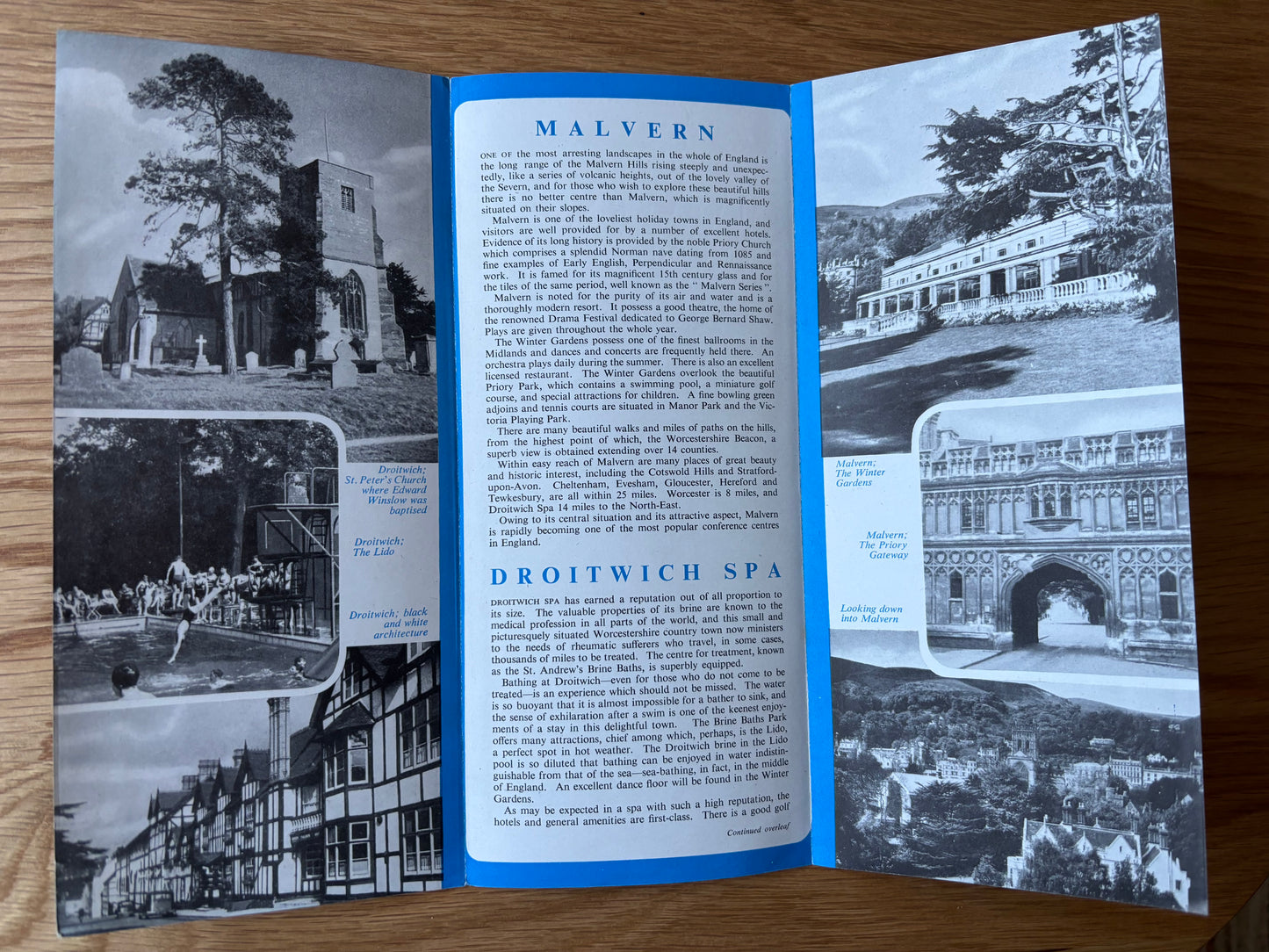 1950's DROITWICH & MALVERN Come To Britain Leaflet No 4D