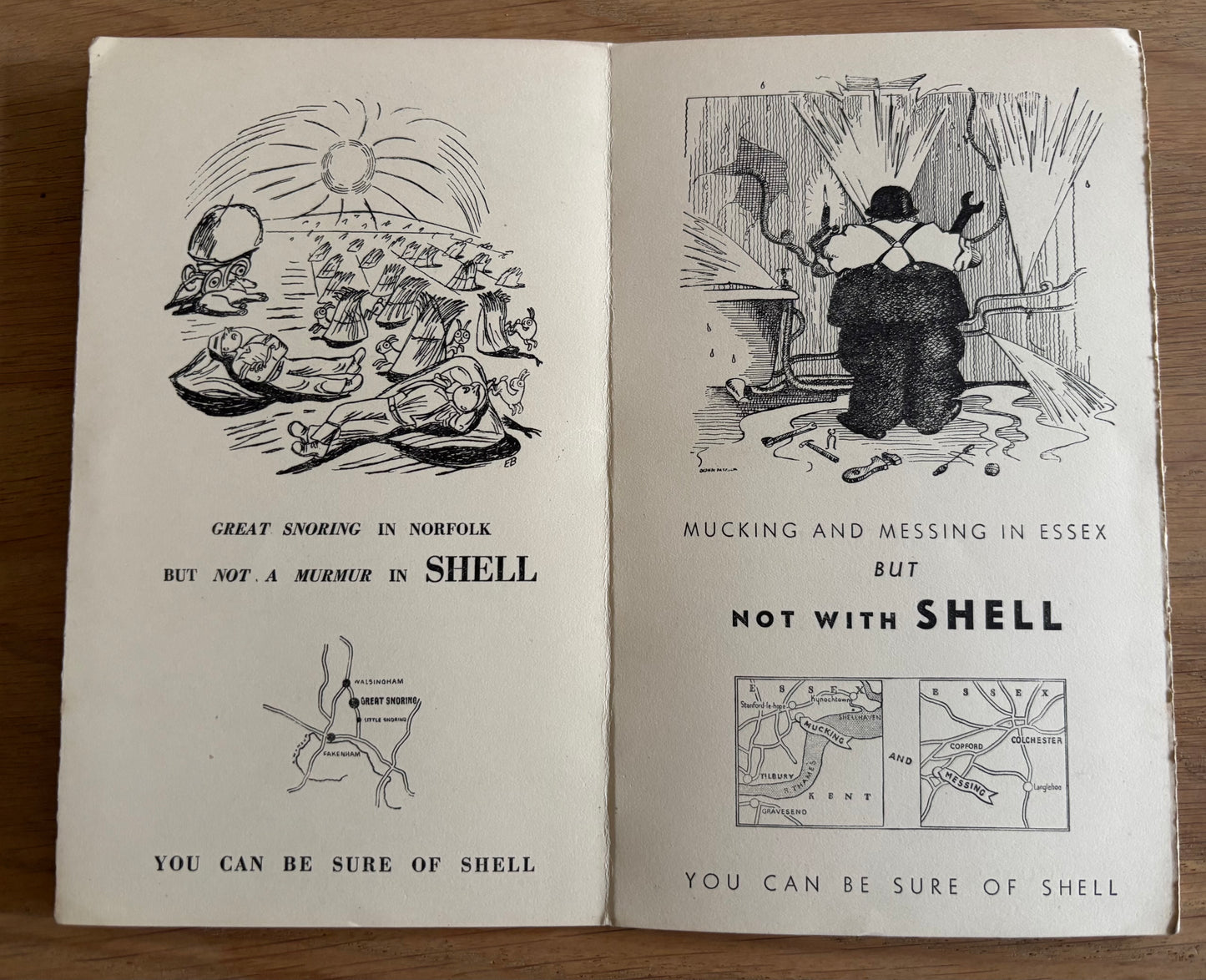 1930’s Edward Bawden 24 RECENT SHELL ADVERTISEMENTS Booklet Cartoons ILLUSTRATED