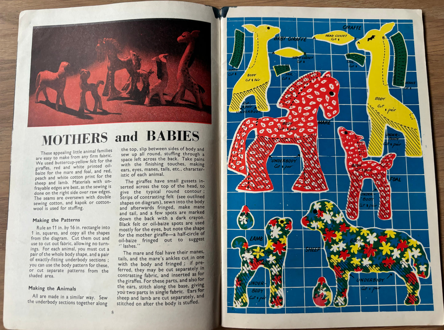 1950 ART AND CRAFT MAGAZINE Fabric Toys CHILD EDUCATION Wedge Shoes - transpontinebooks