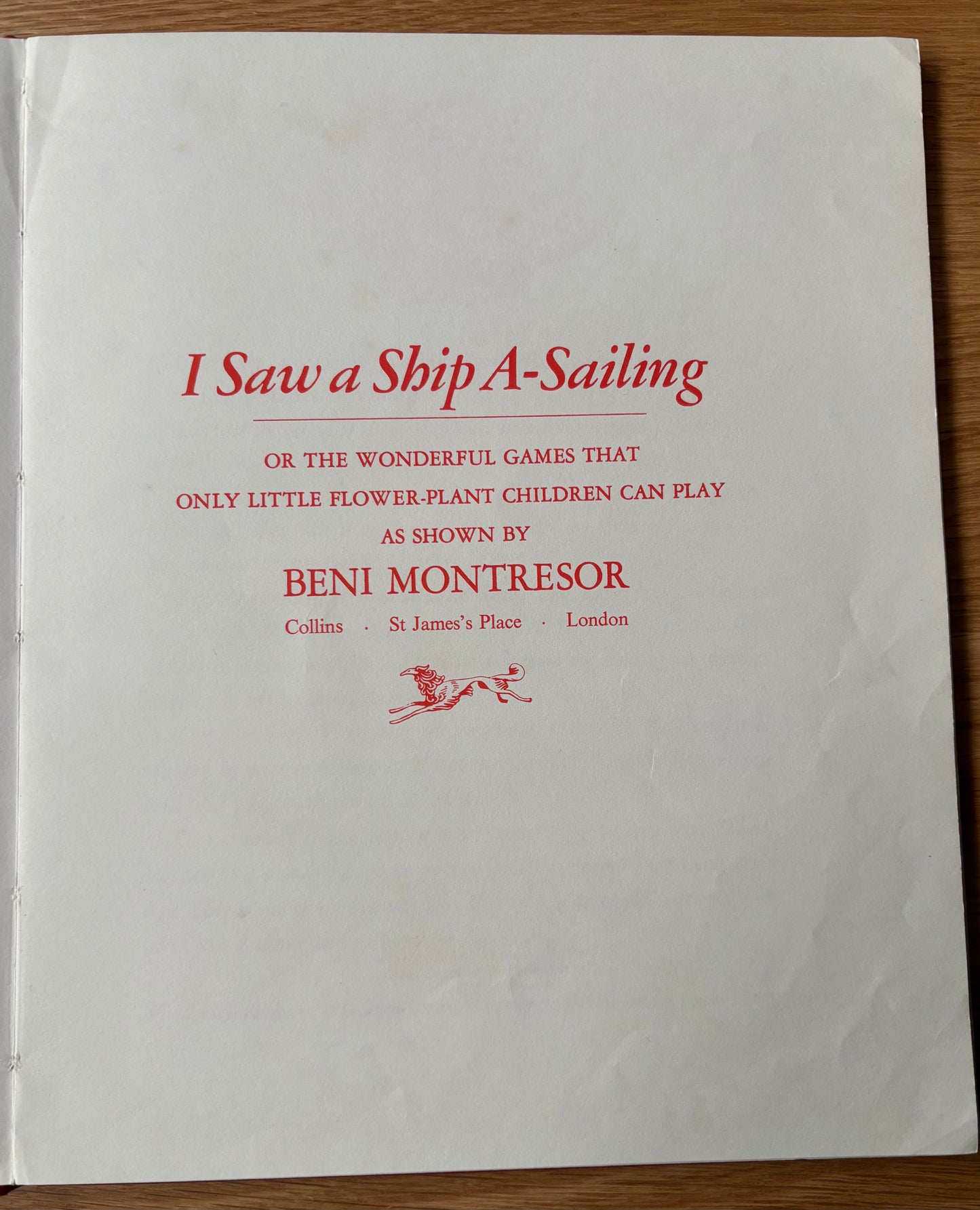 Beni Montresor I SAW A SHIP A-SAILING 1969 1st Ed Collins ILLUSTRATED
