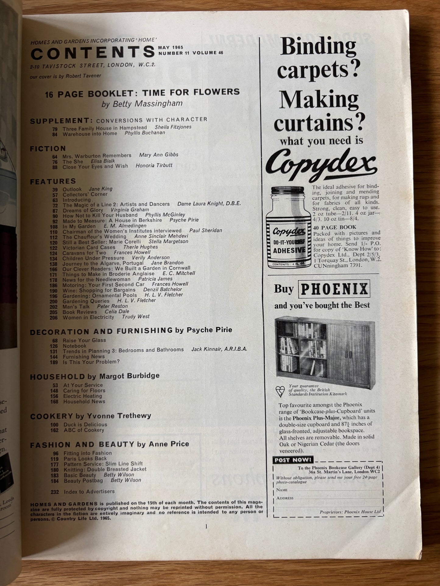 Robert Taverner HOMES AND GARDENS Magazine May 1965 Dame Laura Knight