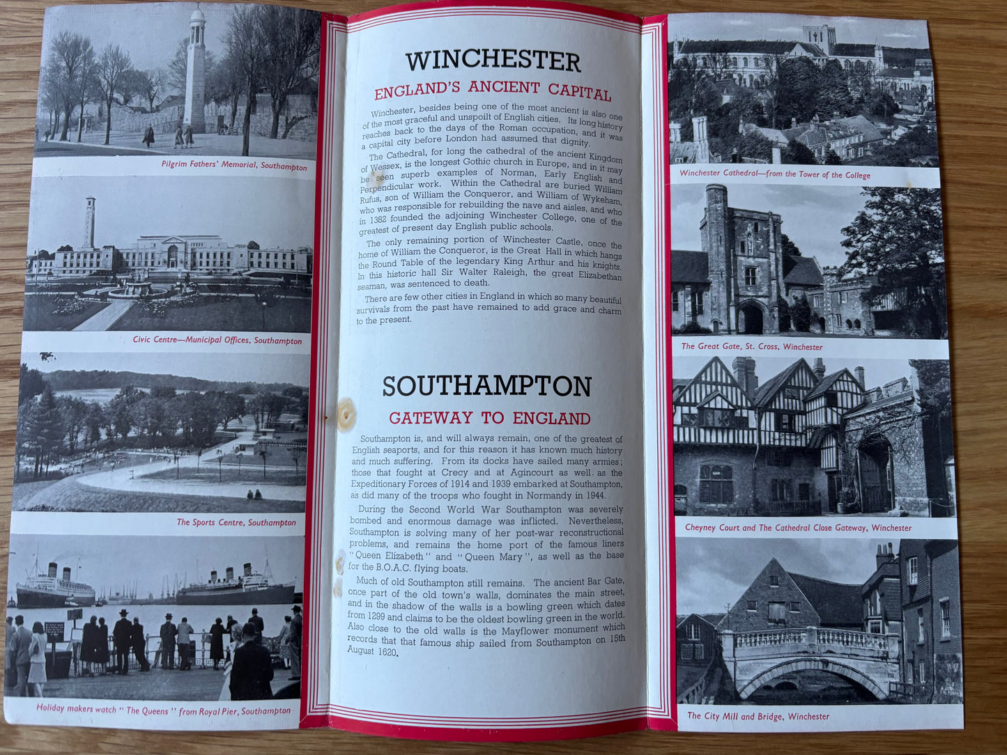1950's SOUTHAMPTON & WINCHESTER Come To Britain Leaflet No 3D