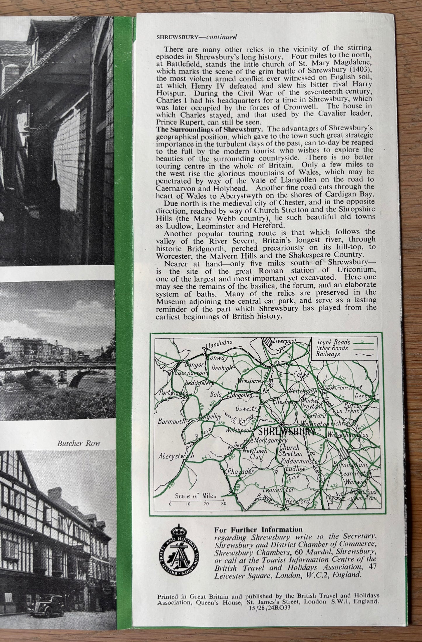 1950's SHREWSBURY Come To Britain Leaflet No 8C Ireland's Mansion