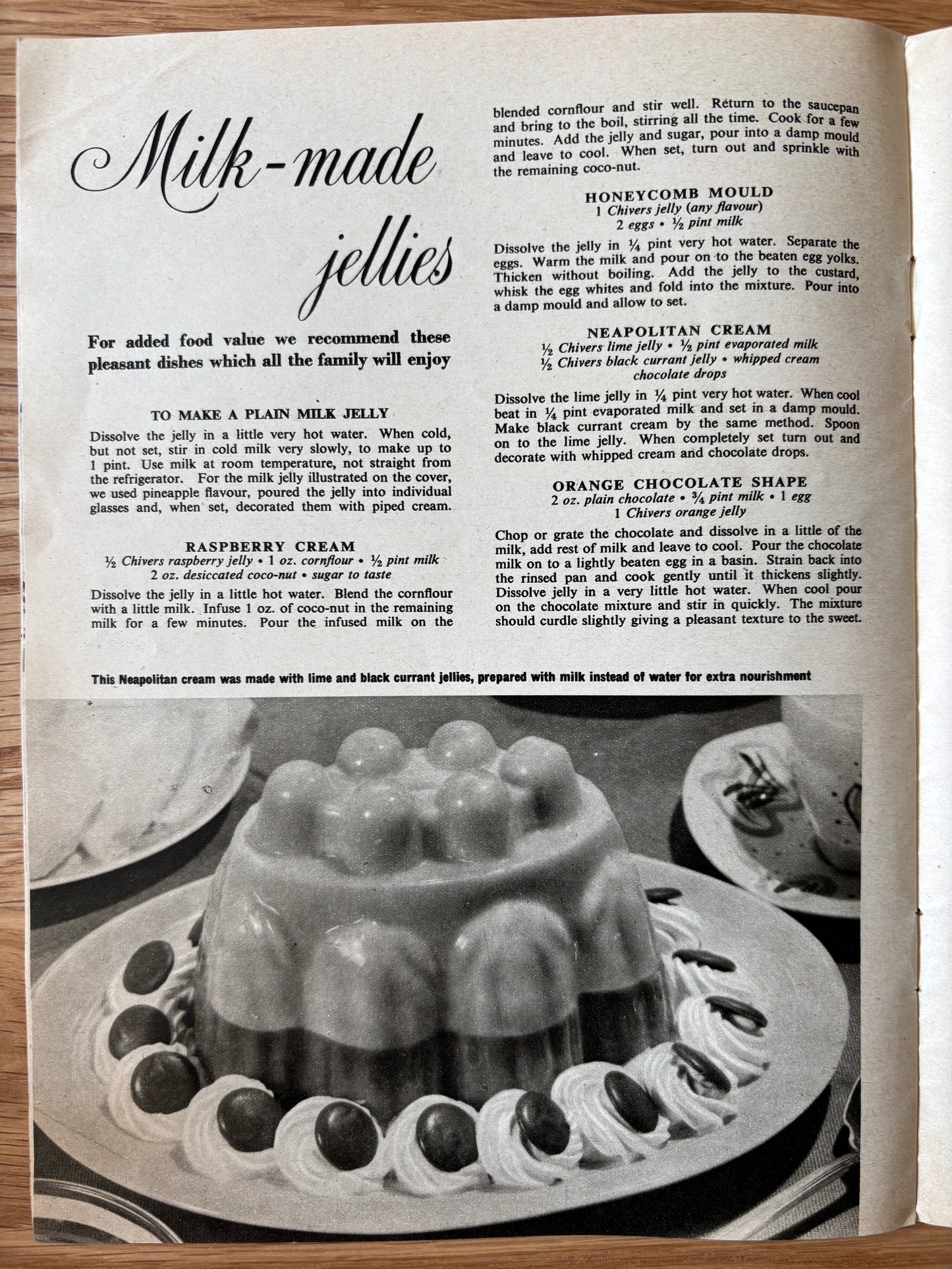 Chivers Jellies RECIPE BOOKLET 1960’s Dessert Cookbook Good Housekeeping