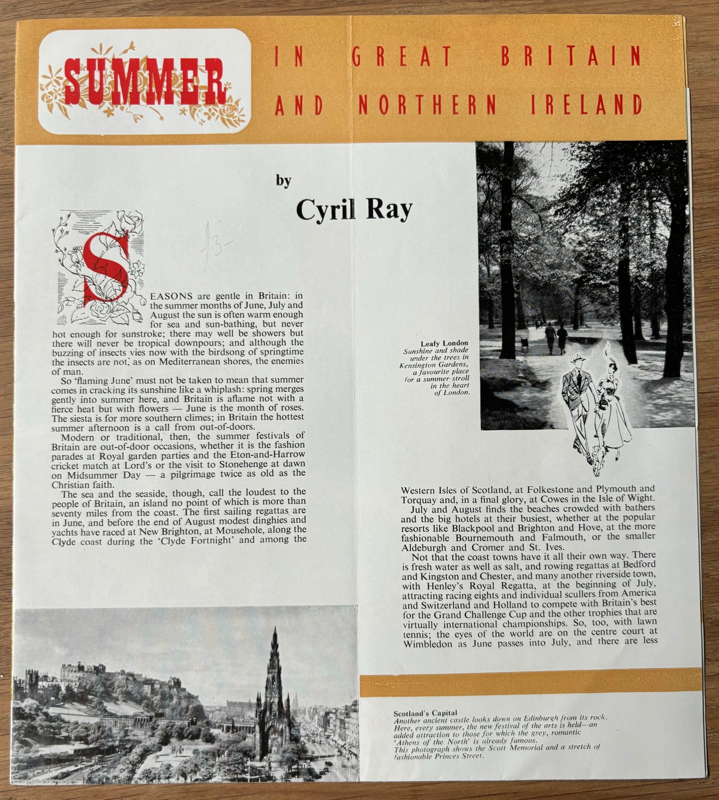 E W Haslehurst BRITAIN IN SUMMER Come To Britain No 33 Leaflet 1950’s - transpontinebooks