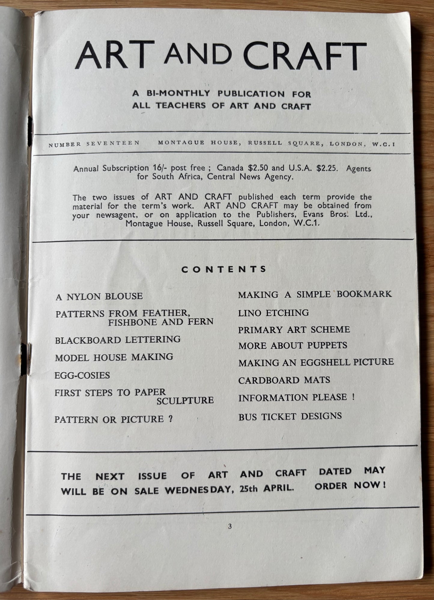 1951 ART AND CRAFT MAGAZINE Puppets CHILD EDUCATION March
