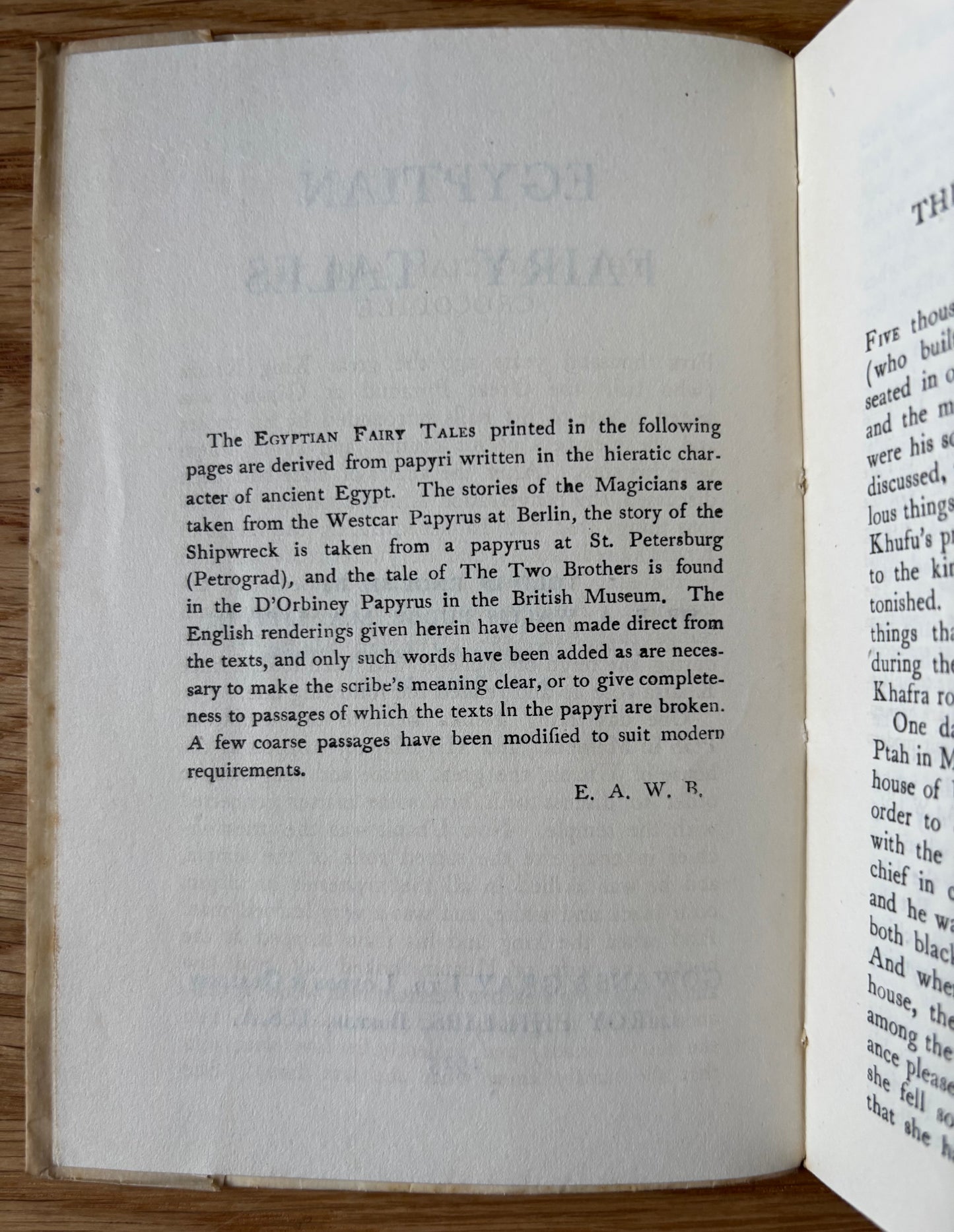 EGYPTIAN FAIRY TALES Gowans International Library No 48 1923 E A WALLIS