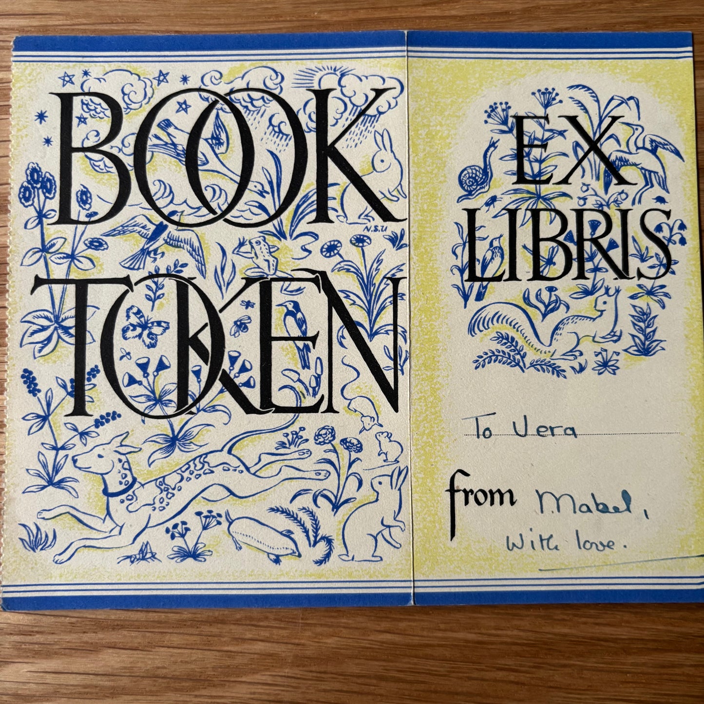 Nora Unwin Illustrated VINTAGE BOOK TOKEN 1940's