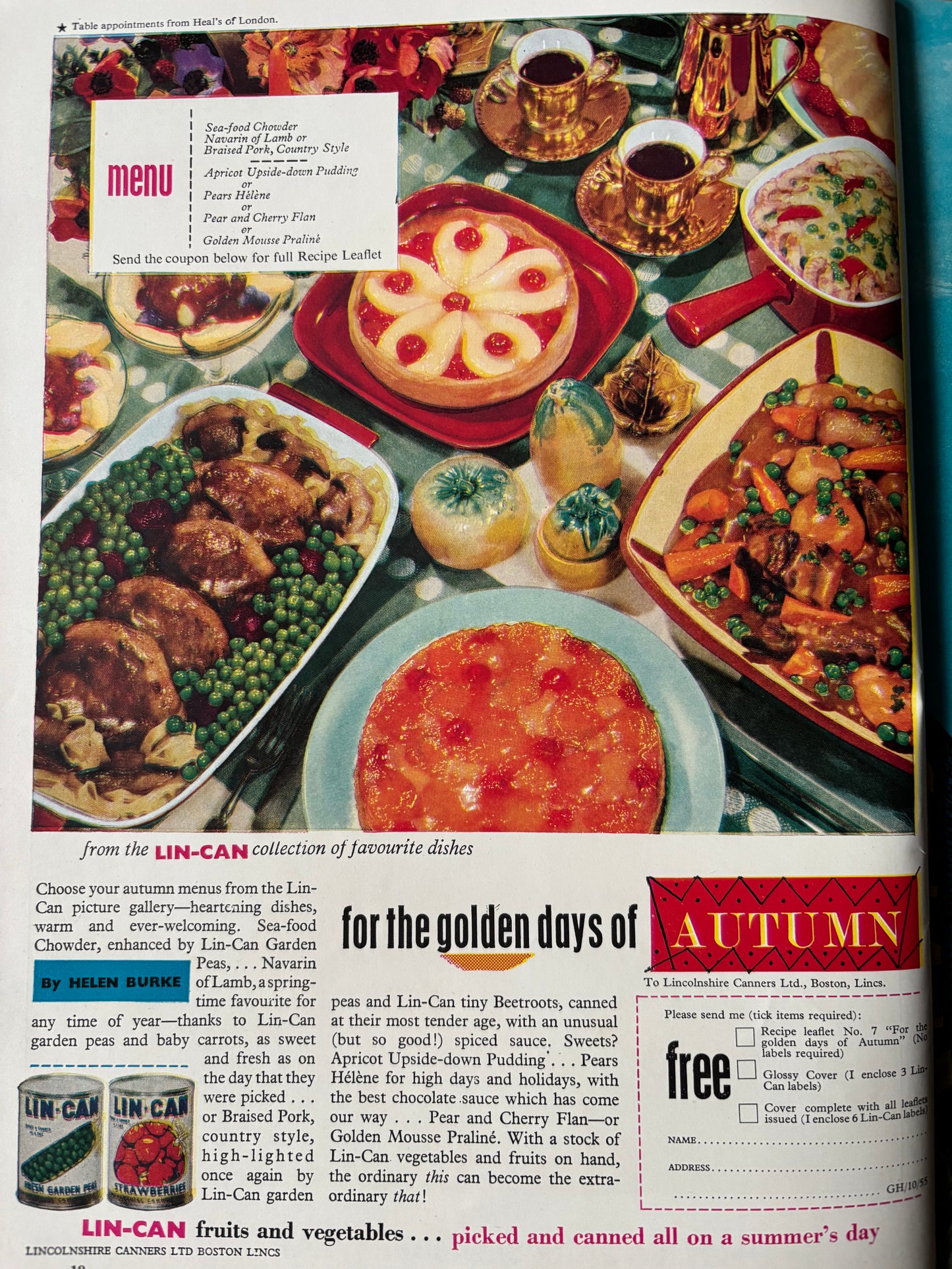 GOOD HOUSEKEEPING Magazine OCTOBER 1955 Illustrated KNITTING PATTERNS CLOTHES Recipes Ads