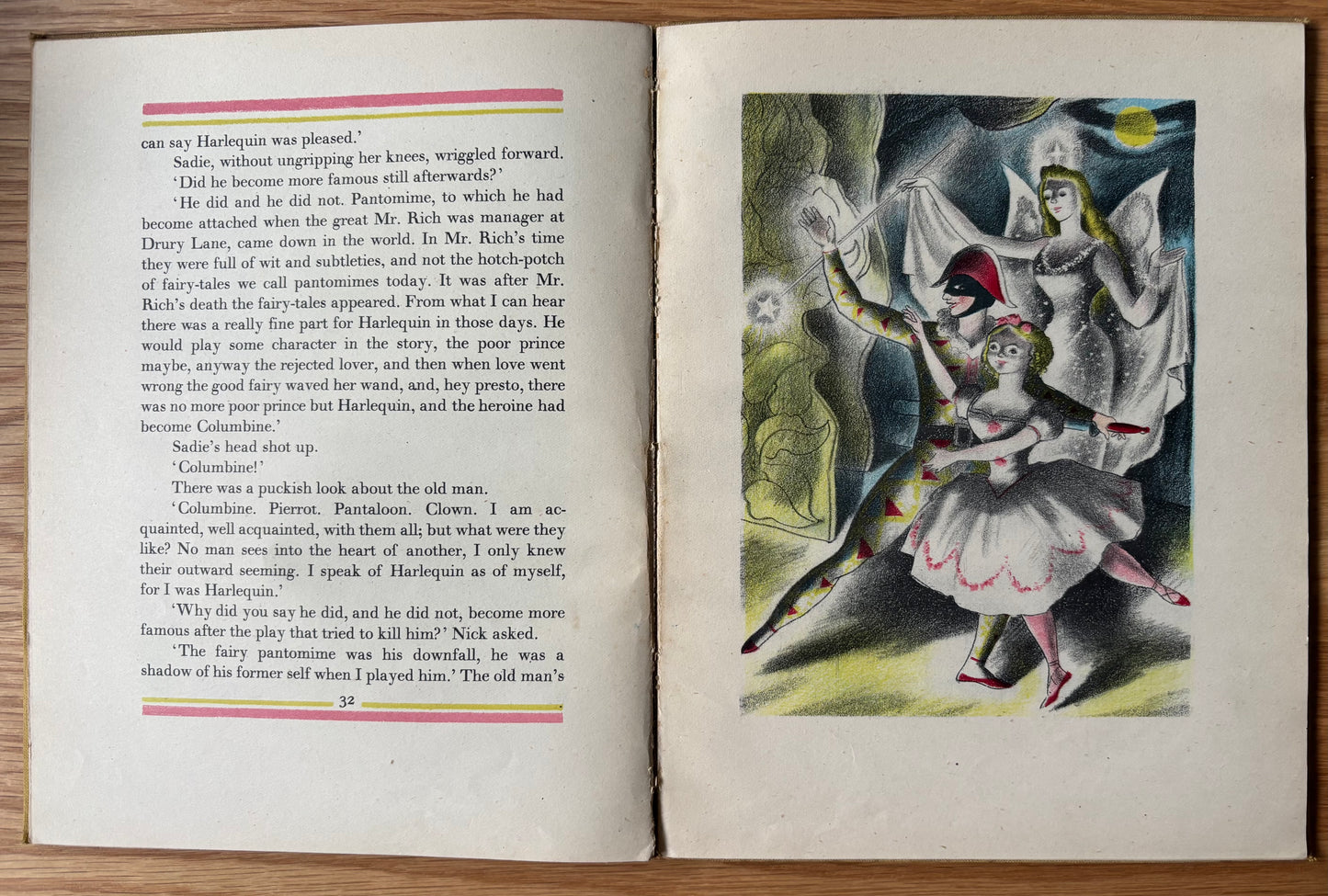 Clarke Hutton HARLEQUINADE 1943 1st Ed Chatto & Windus ILLUSTRATED Clowns Columbine