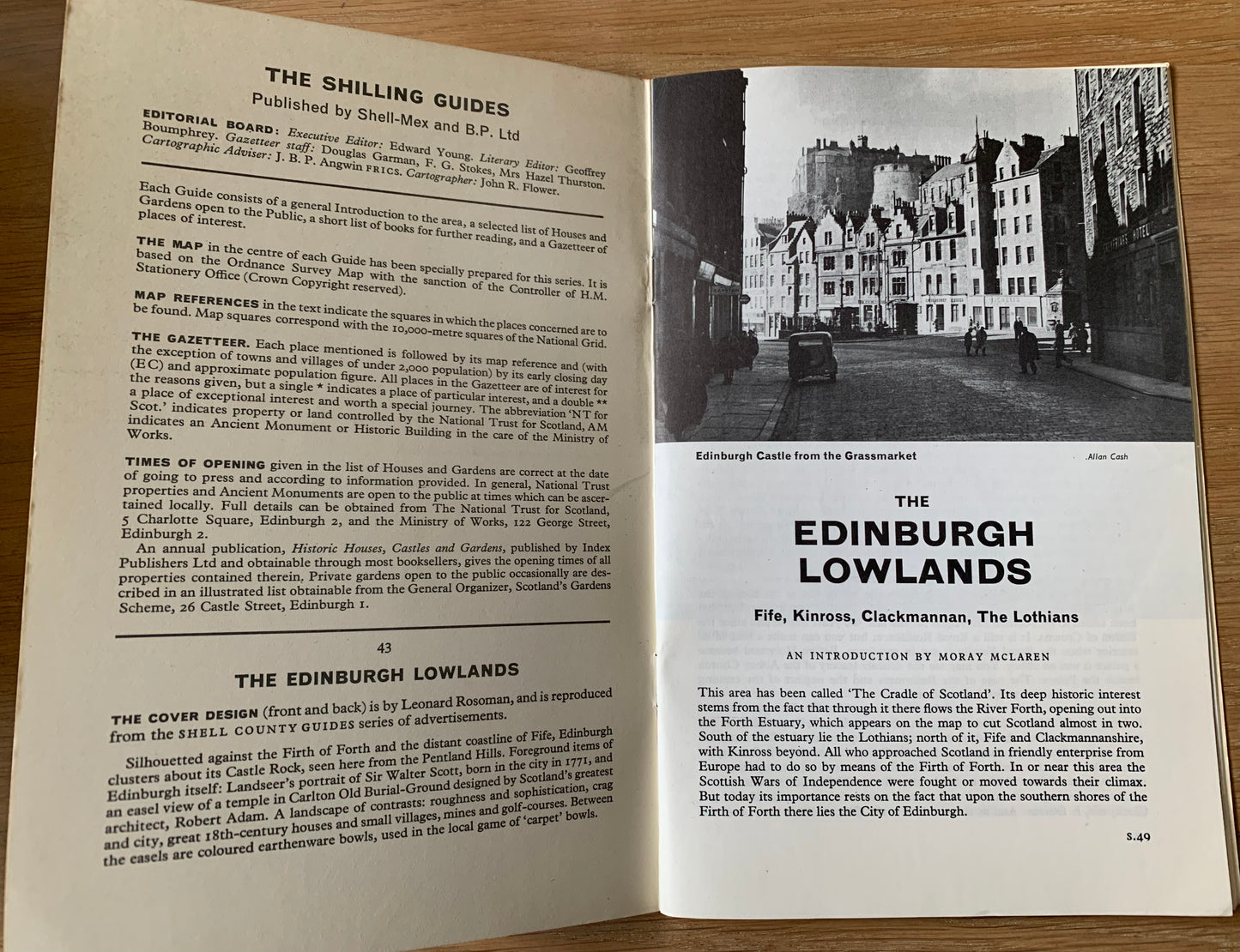 Leonard Rosoman EDINBURGH LOWLANDS SCOTLAND SHILLING GUIDE 1963 - transpontinebooks
