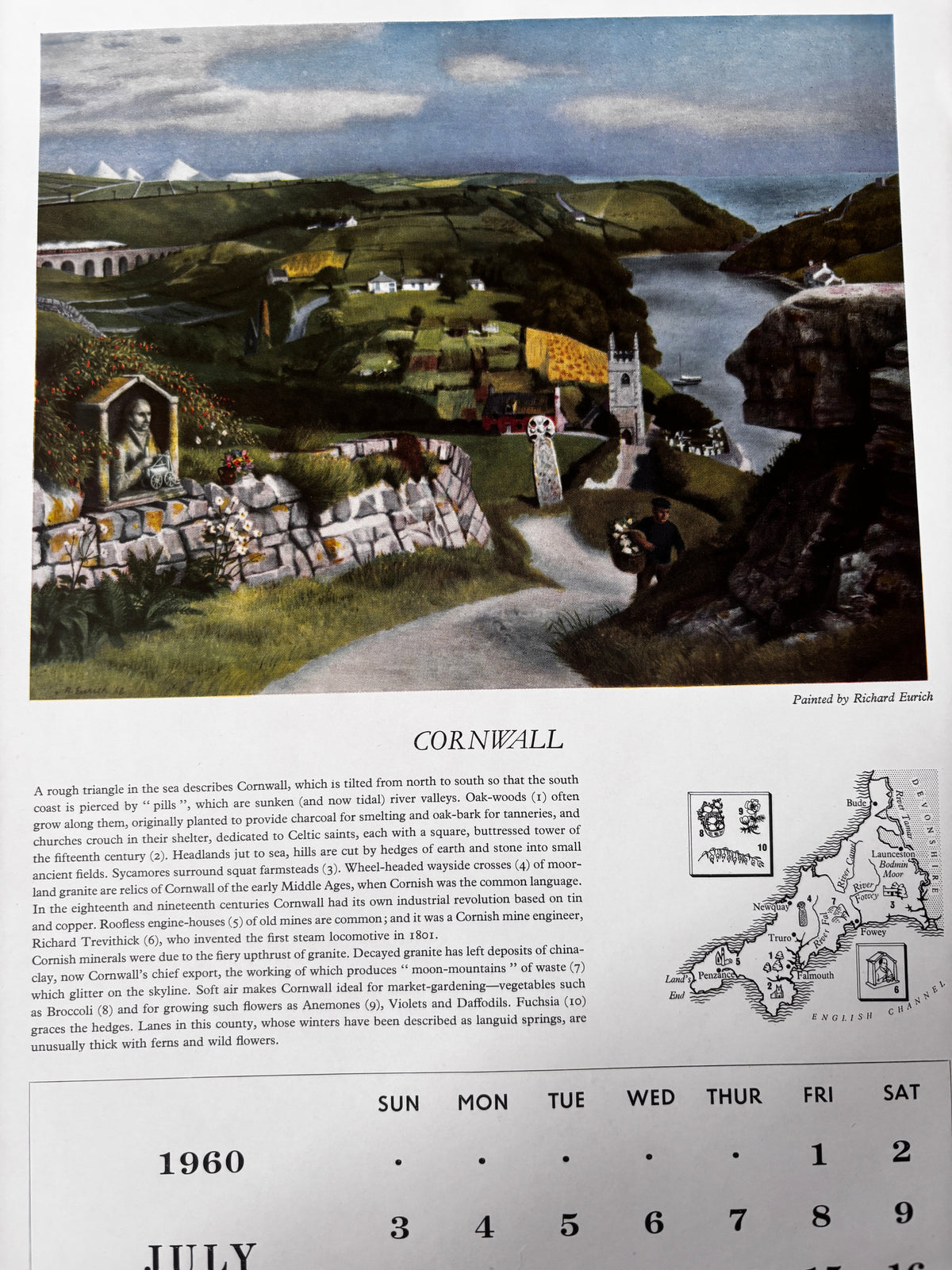 Kenneth Rowntree SHELL CALENDAR 1960 S R Badmin Barbara Jones Illustrated ART