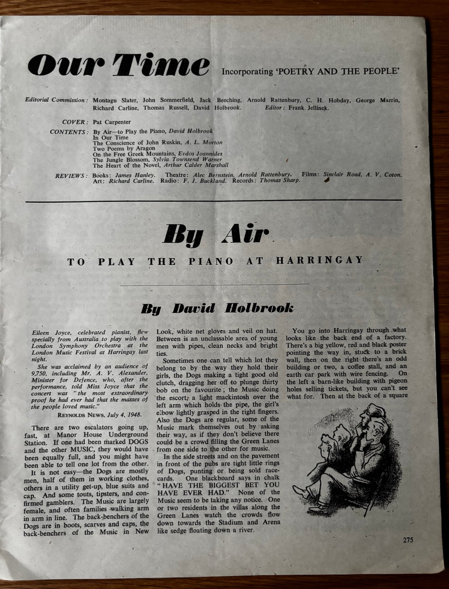 Pat Carpenter OUR TIME Magazine August 1946 Sylvia Townsend Warner Haringey Festival