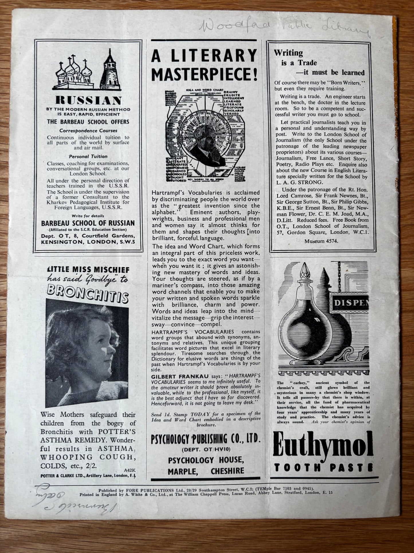 Seton McConnell OUR TIME Magazine December 1946 James Boswell Cledwyn Hughes