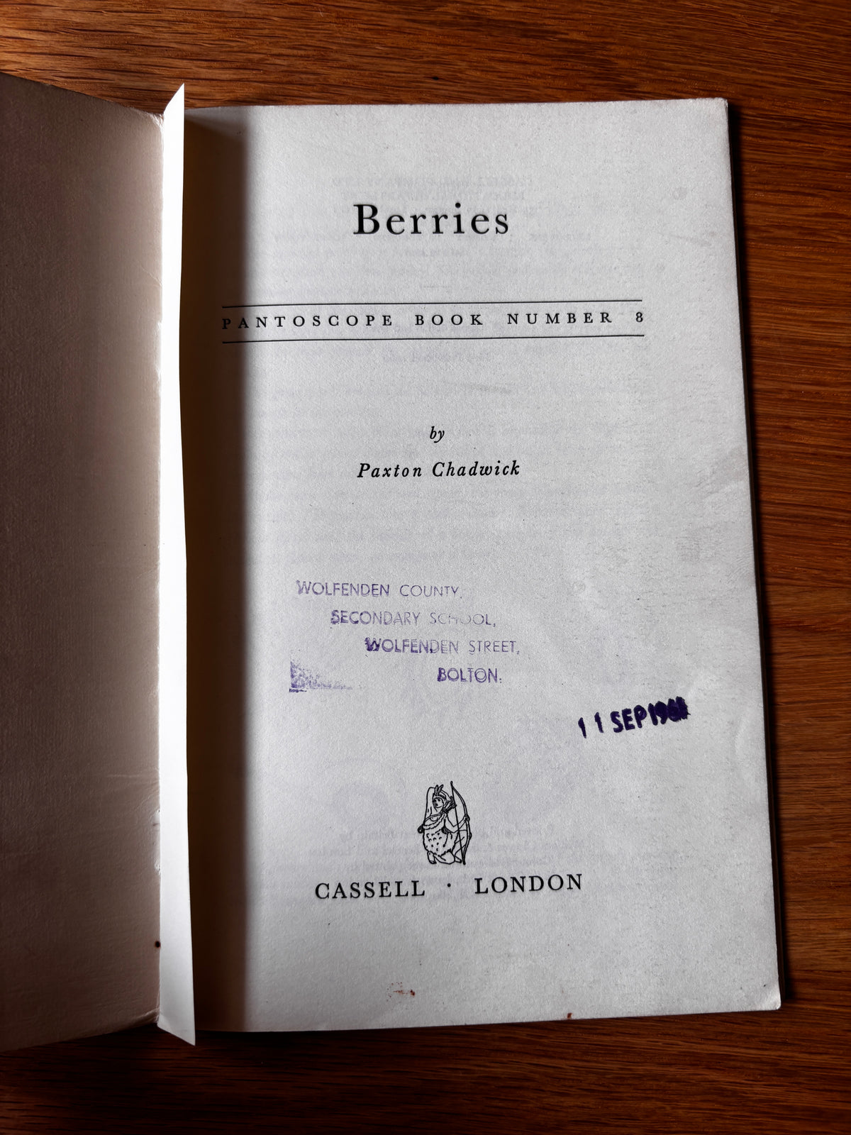 PANTOSCOPE BOOK Berries PAXTON CHADWICK 1st Ed 1960 Flower Fruit Cassell