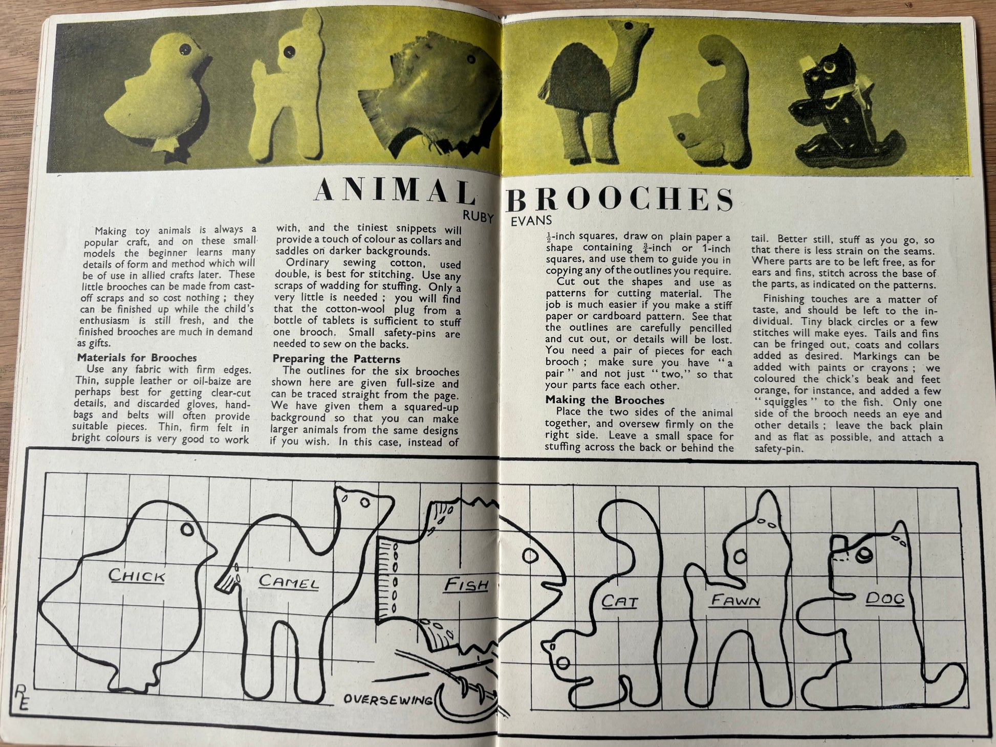 1950 ART AND CRAFT MAGAZINE Lettering CHILD EDUCATION Decorated Boxes - transpontinebooks